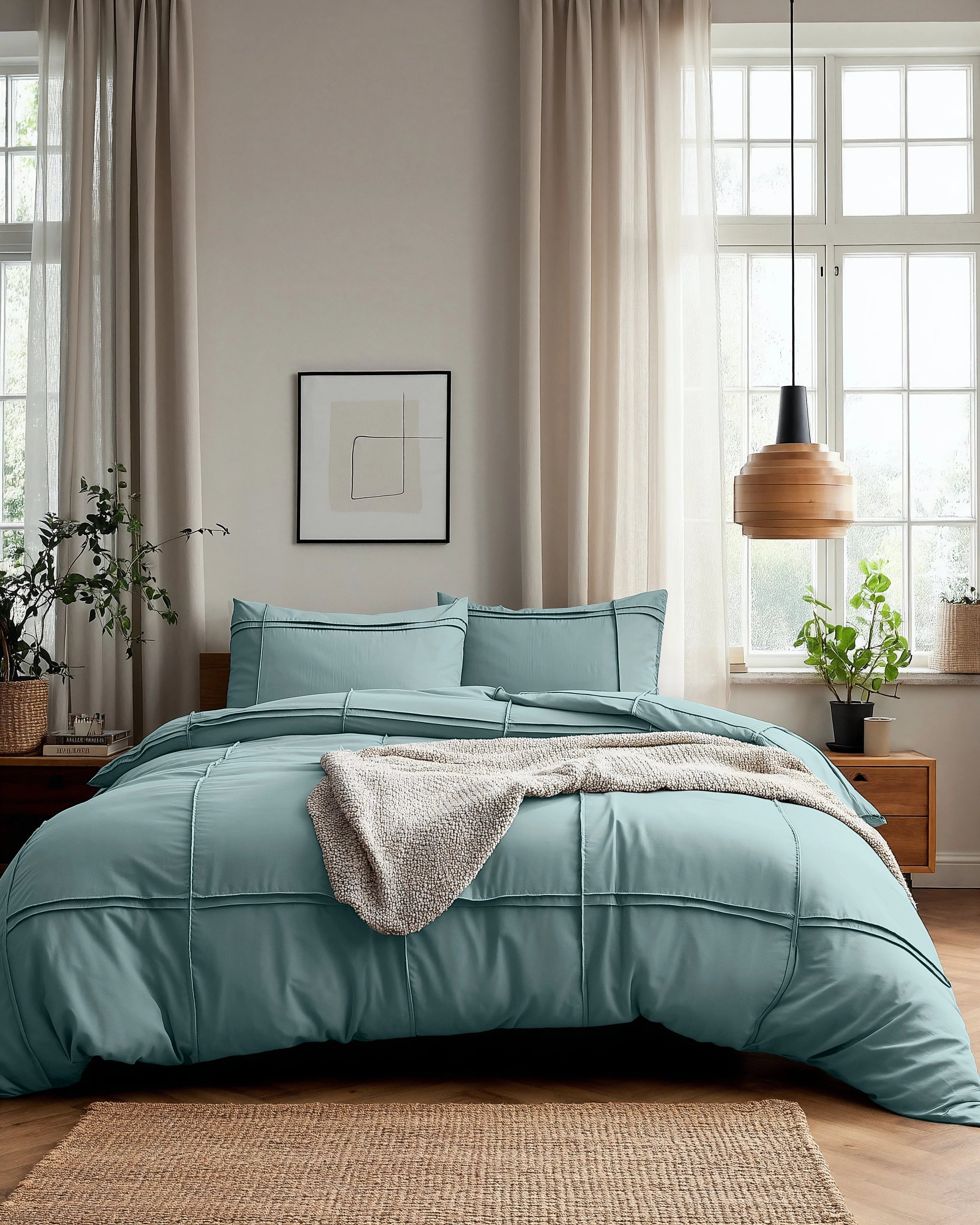 Dekbedovertrek Stone Washed Tufted - Moss Green