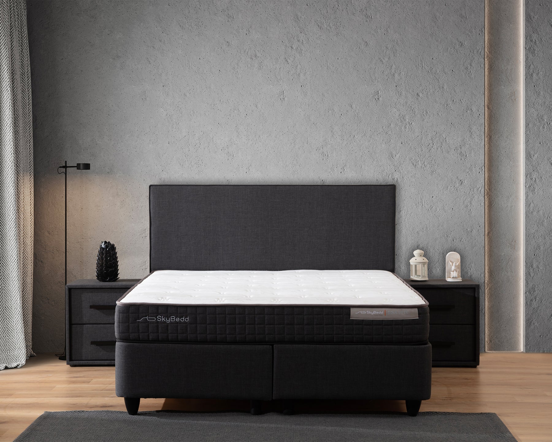 Boxspring met Opbergruimte Soulbedd - Luxe 7-zone matras 500 pockets/m² met ingebouwde topper - Complete set