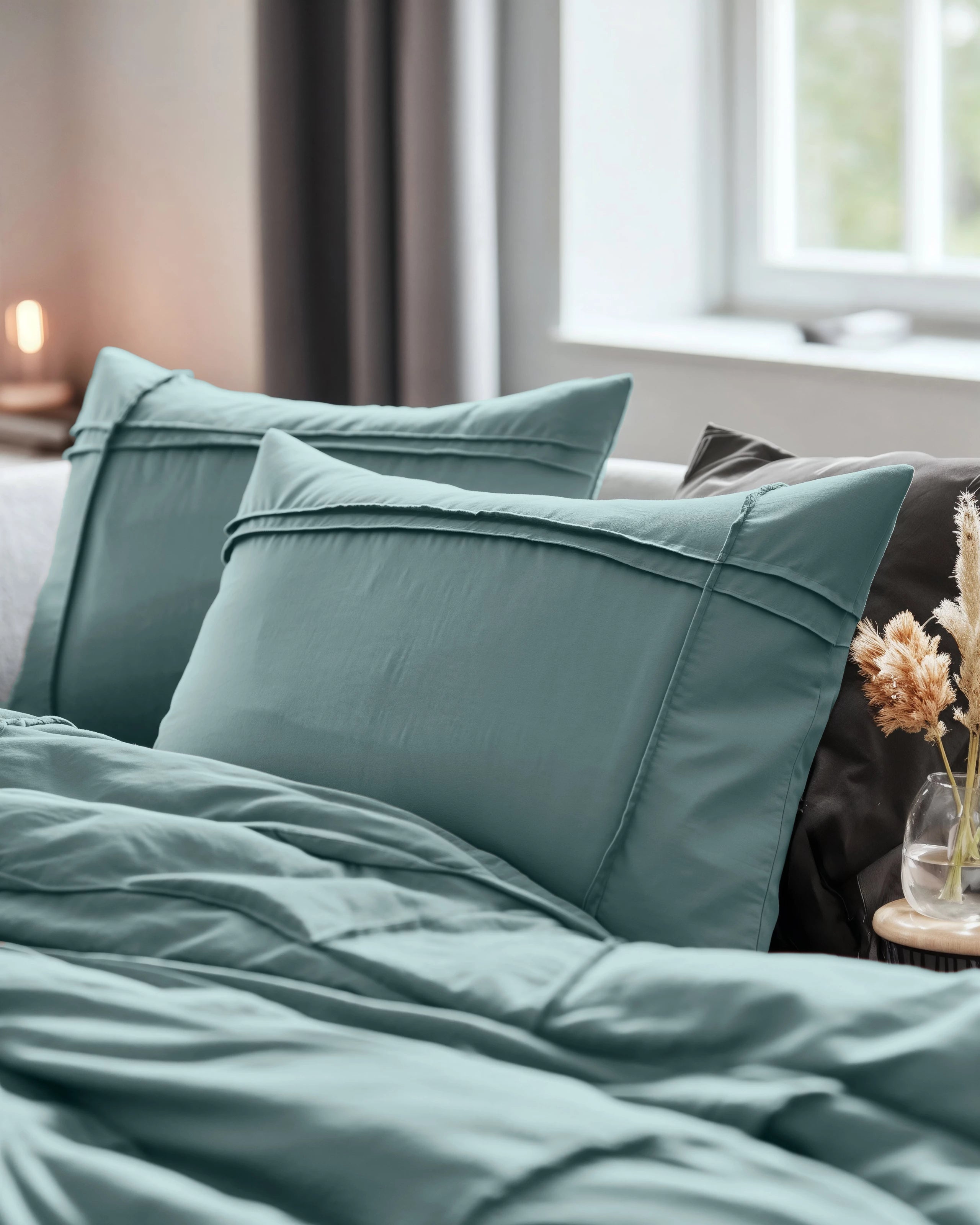 Dekbedovertrek Stone Washed Tufted - Moss Green