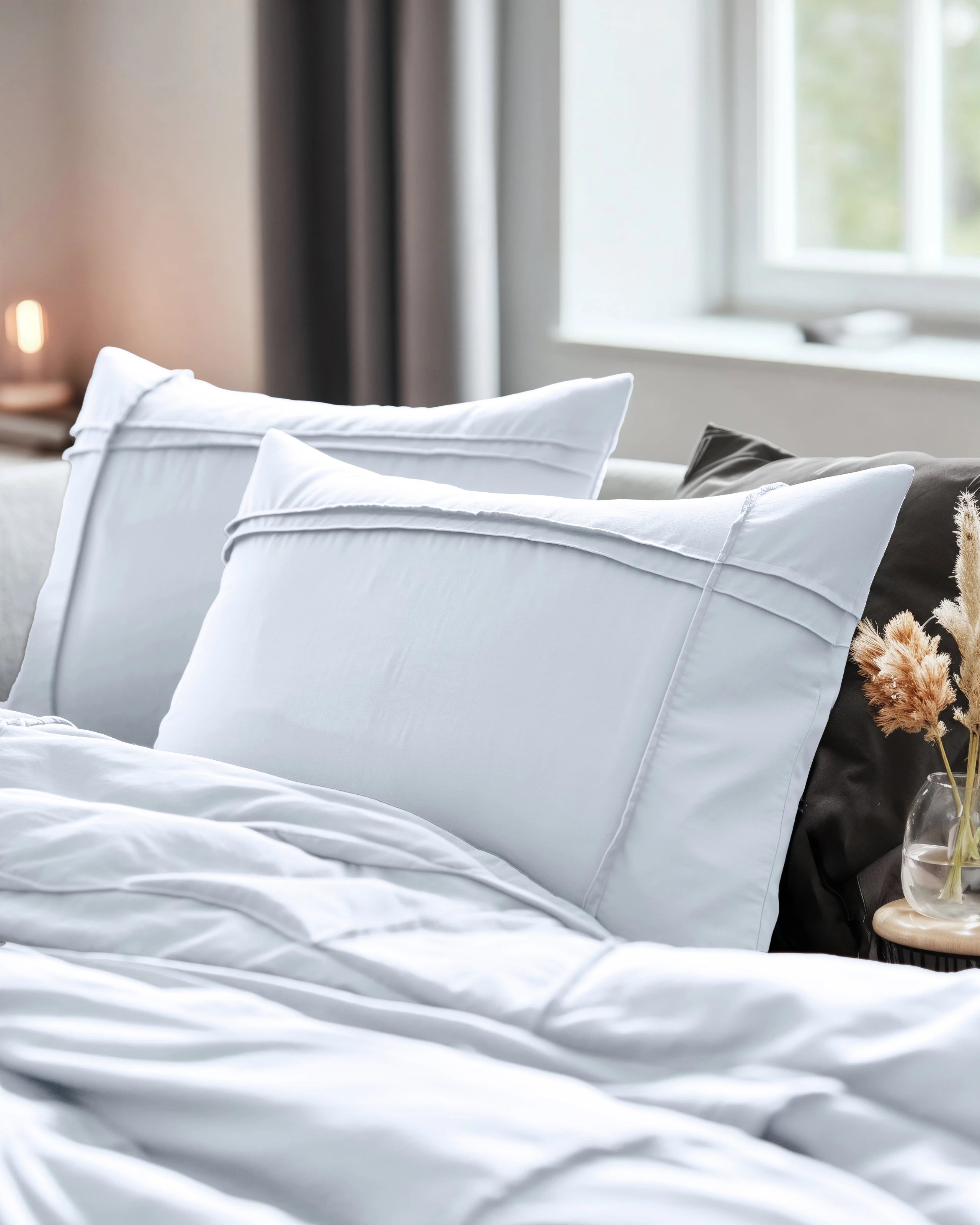 Dekbedovertrek Stone Washed Tufted - Pearl White