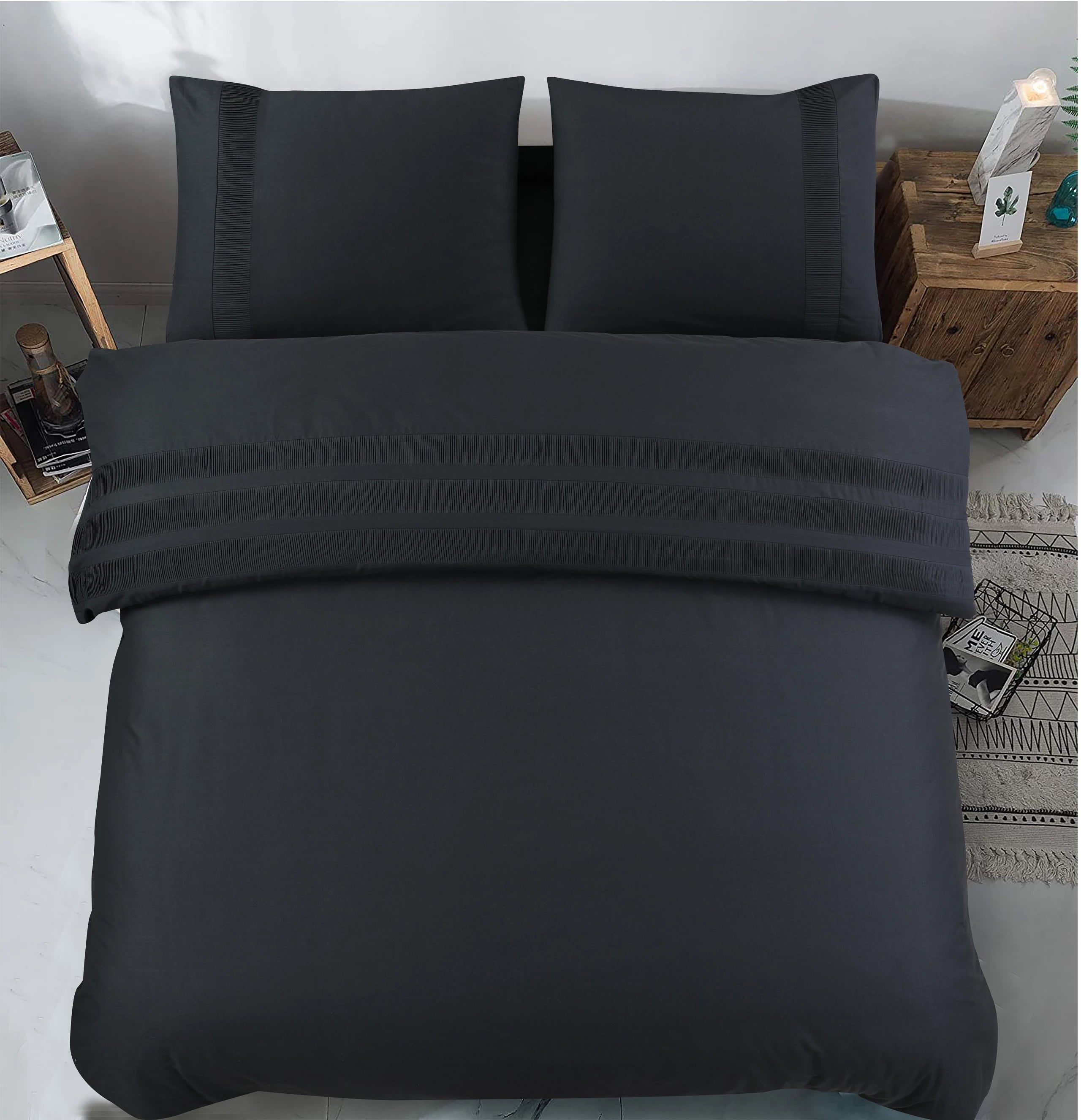 Dekbedovertrek Bali - Midnight Black