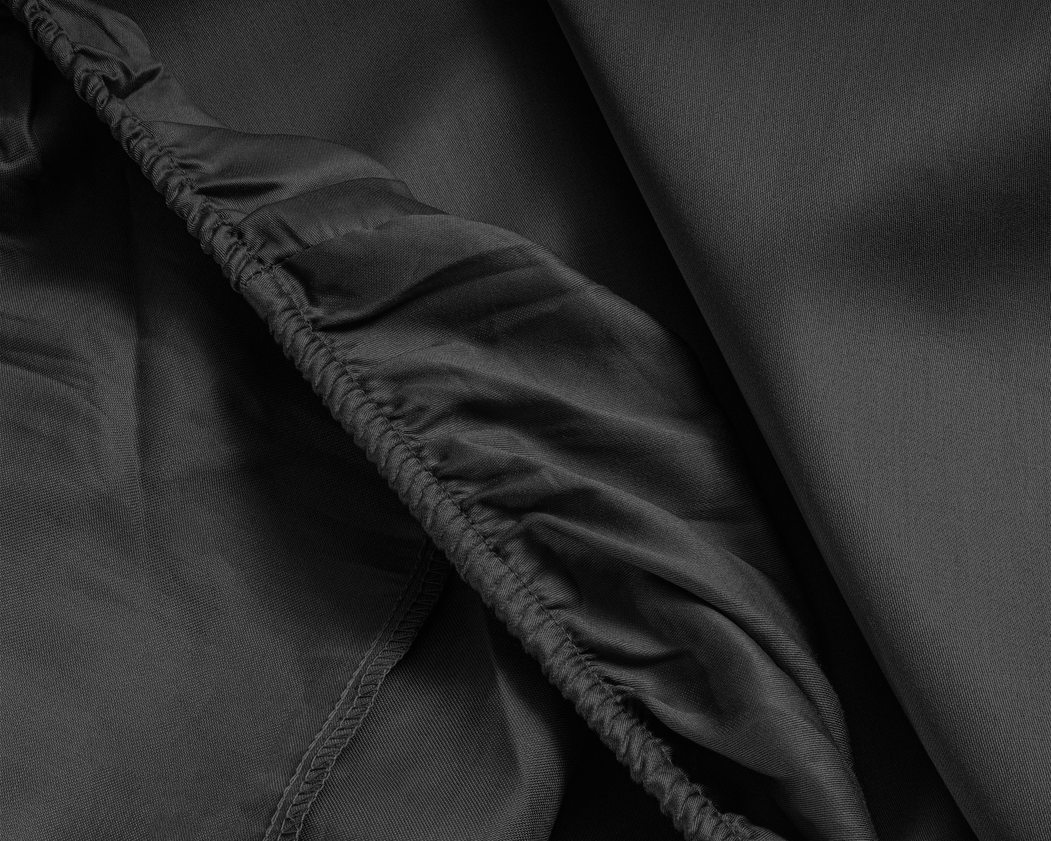 Topper Hoeslaken Katoen Satijn - Midnight Black