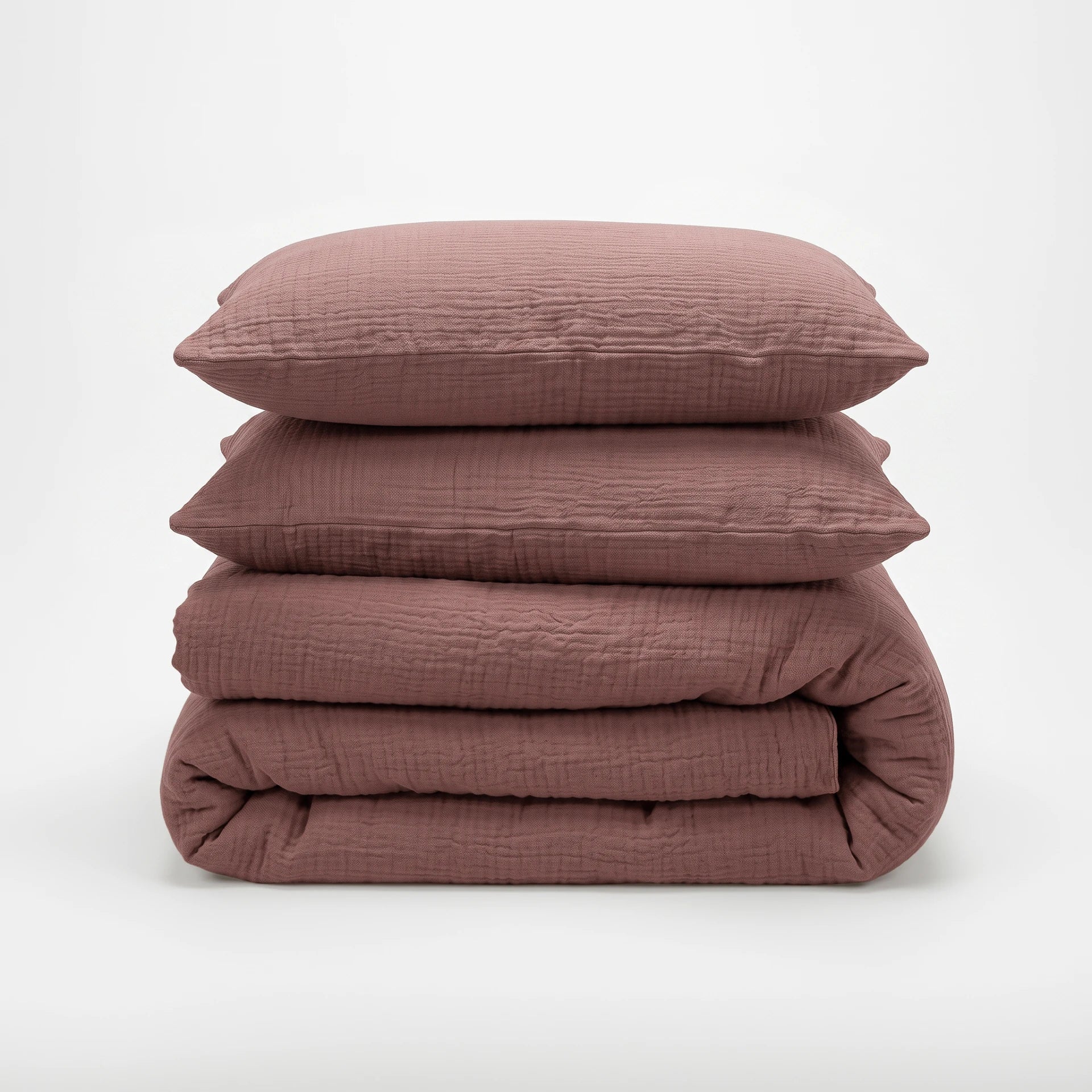 Katoenen Mousseline Dekbedovertrek Rustic – Oudroze