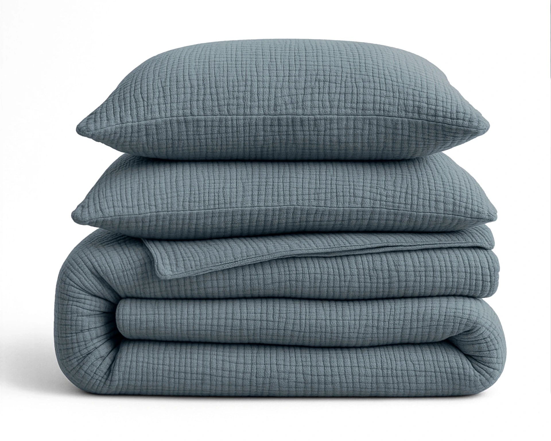 Katoenen Mousseline Lazy Dekbed met Kussenslopen – Groen