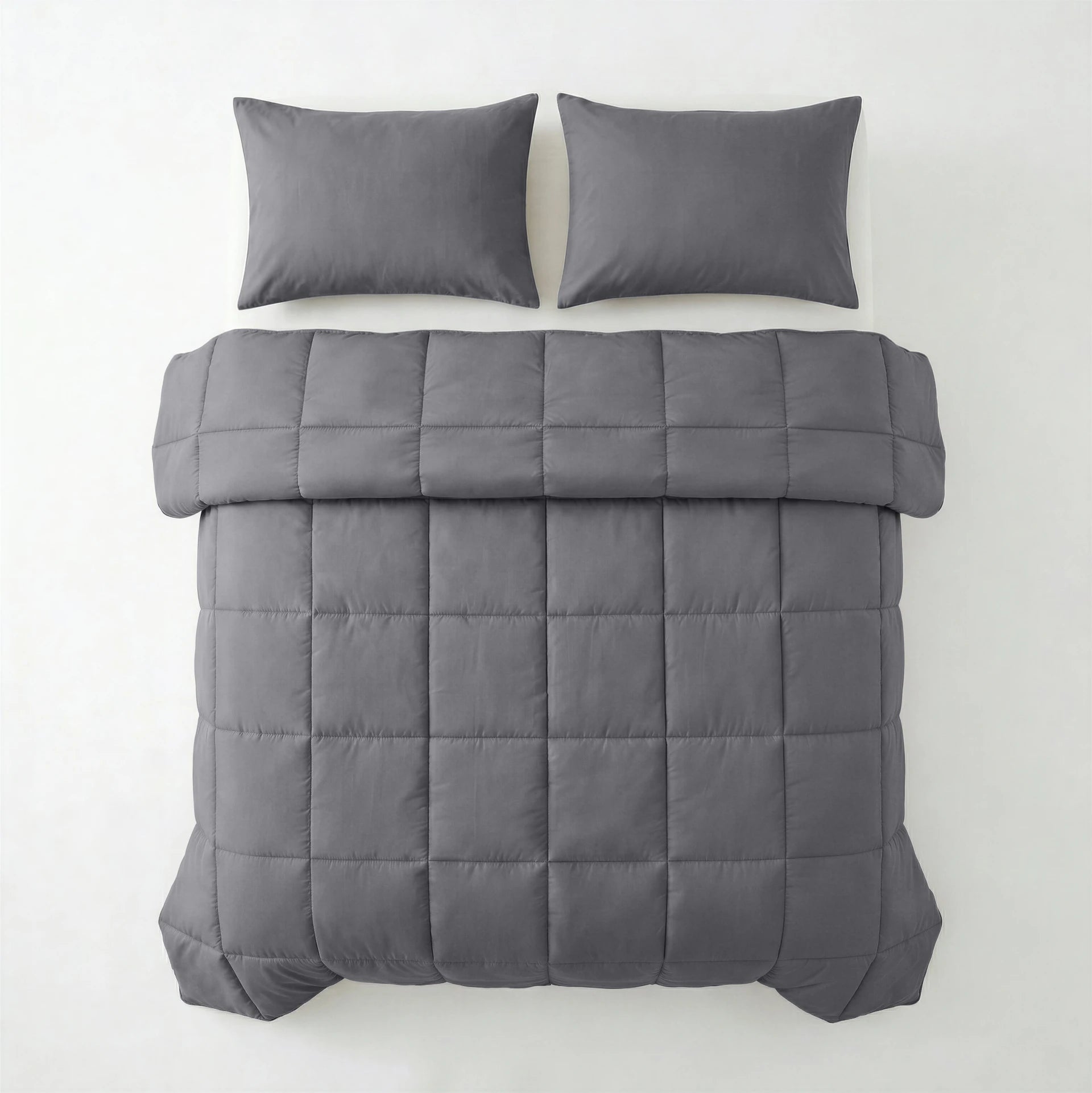 Percale Katoenen Lazy Dekbed – Antraciet