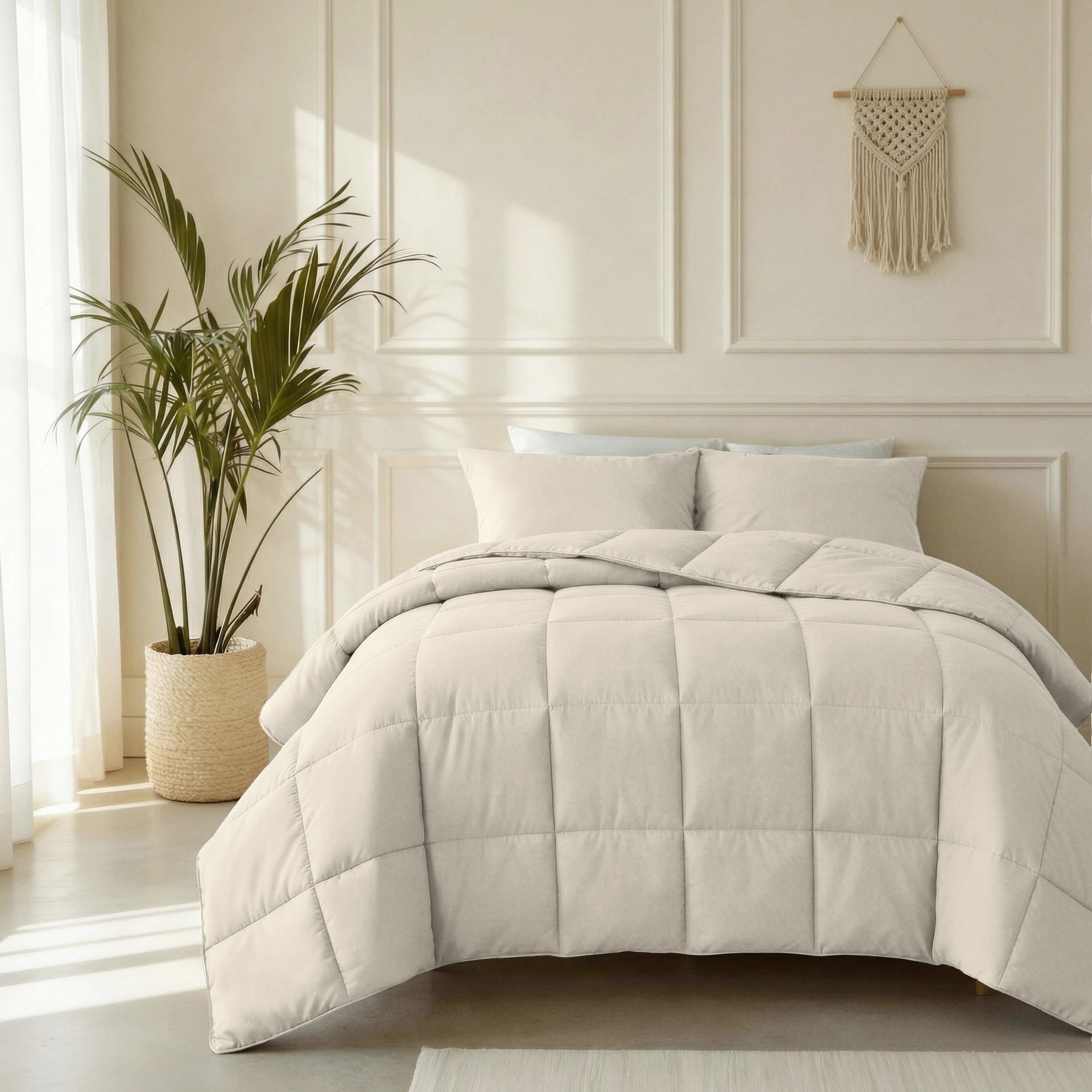 Percale Katoenen Lazy Dekbed – Beige