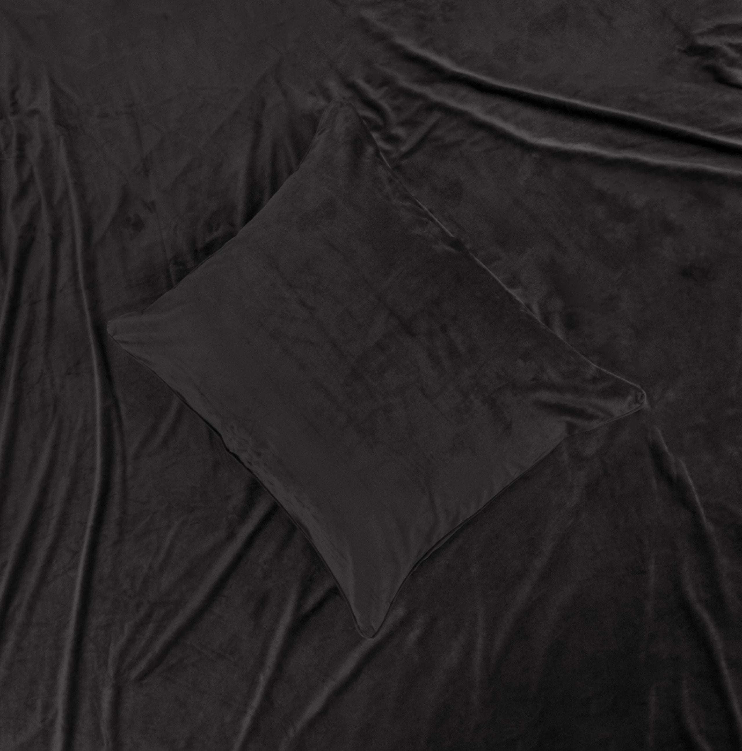 Dekbedovertrek Velour - Midnight Black
