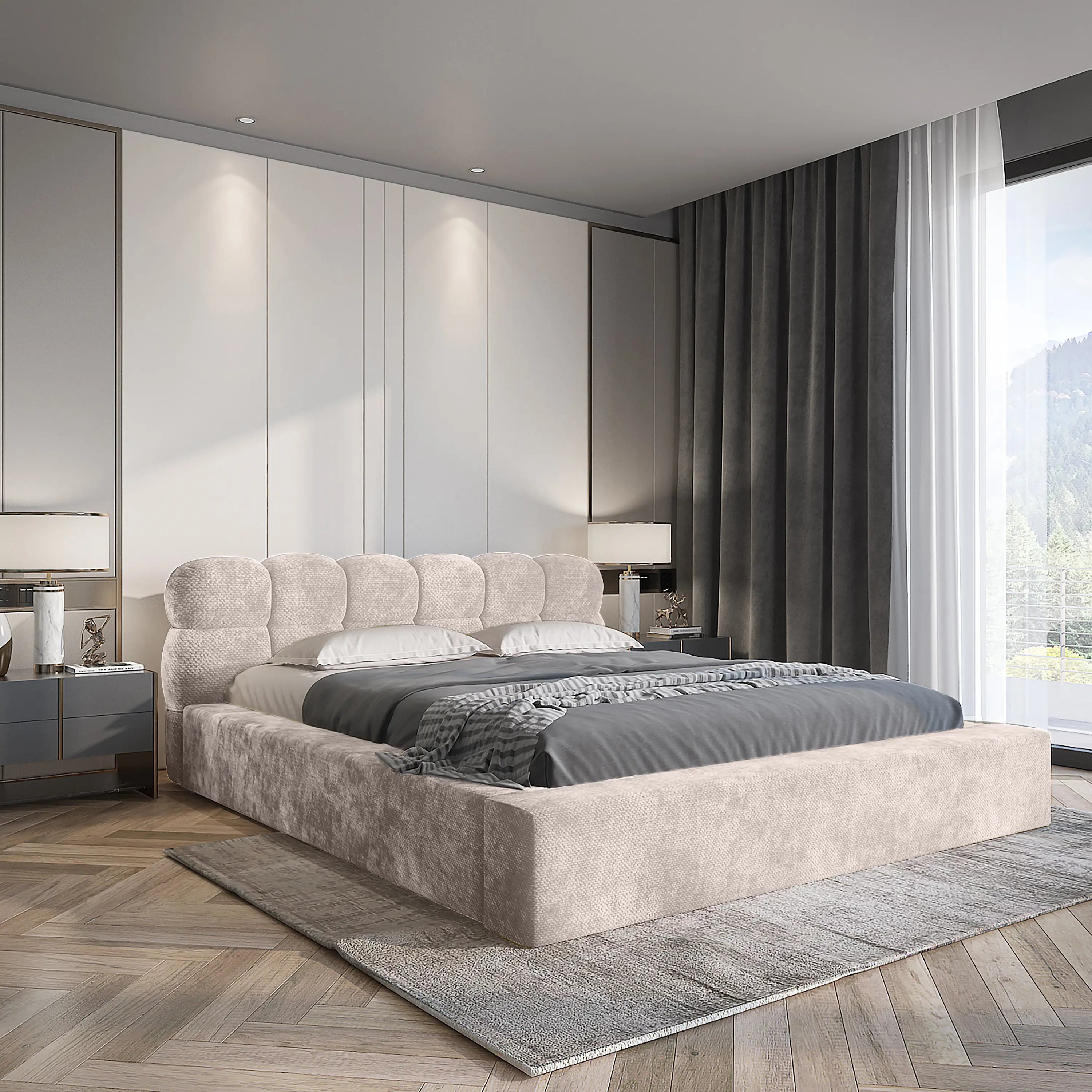 Adore Deluxe Zweefbed – Grijs – Modern Laag Design