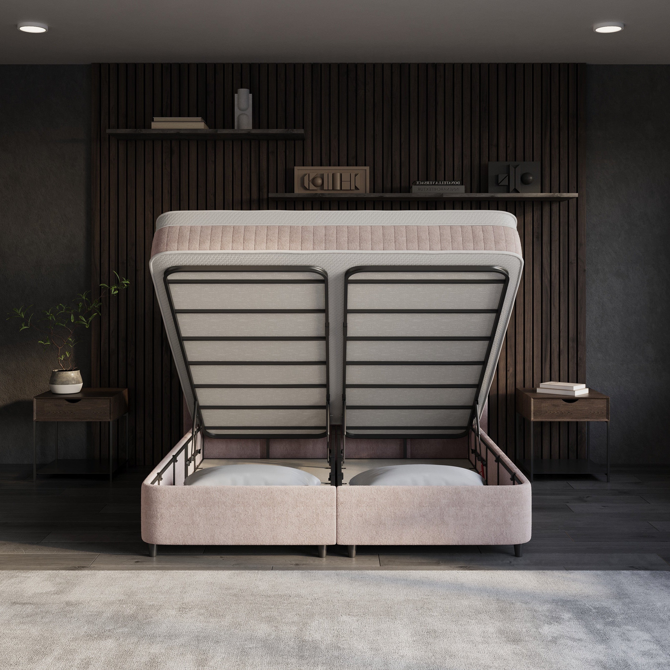 Boxspring met Opbergruimte Althea - Complete Set met Luxe 7-zone Matras - Taupe