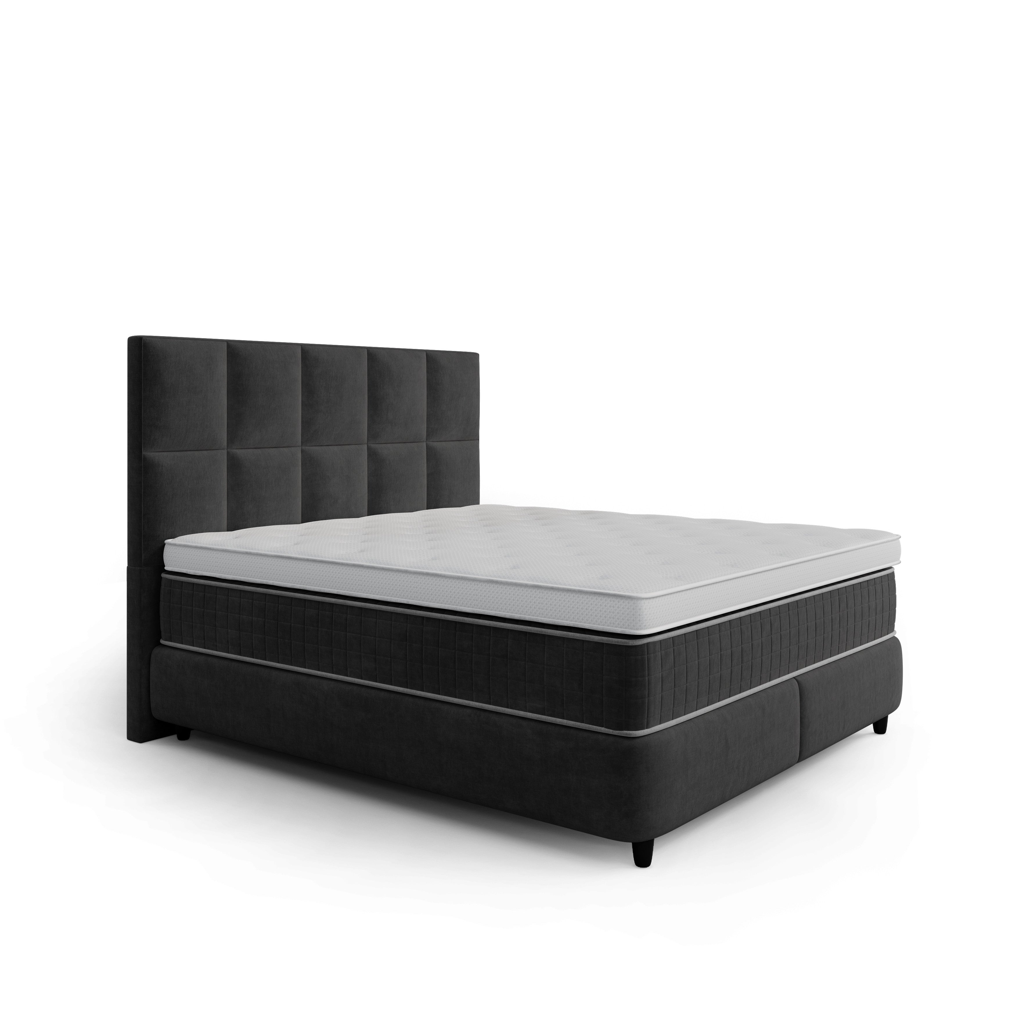 Boxspring met Opbergruimte Novaro - Complete Set met Luxe 7-zone Matras - Zwart