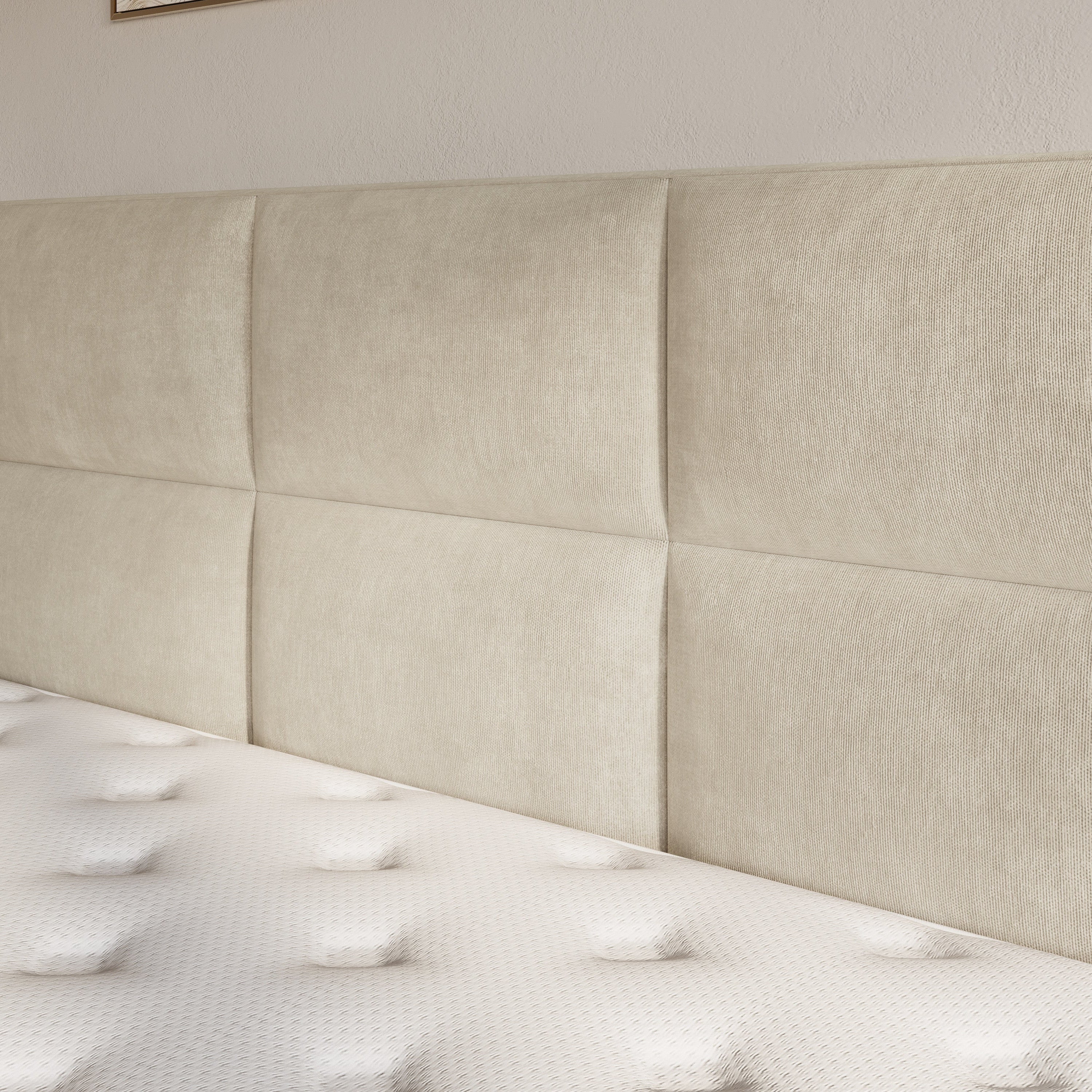 Boxspring met Opbergruimte Lunaro - Complete Set met Luxe 7-zone Matras - Beige