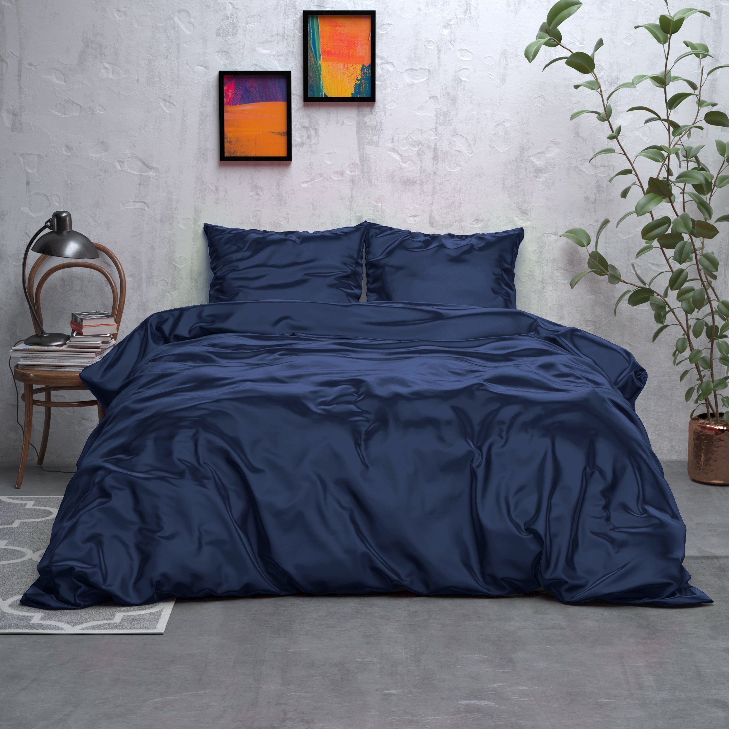 Duvet cover SatinDreams - Navy Blue