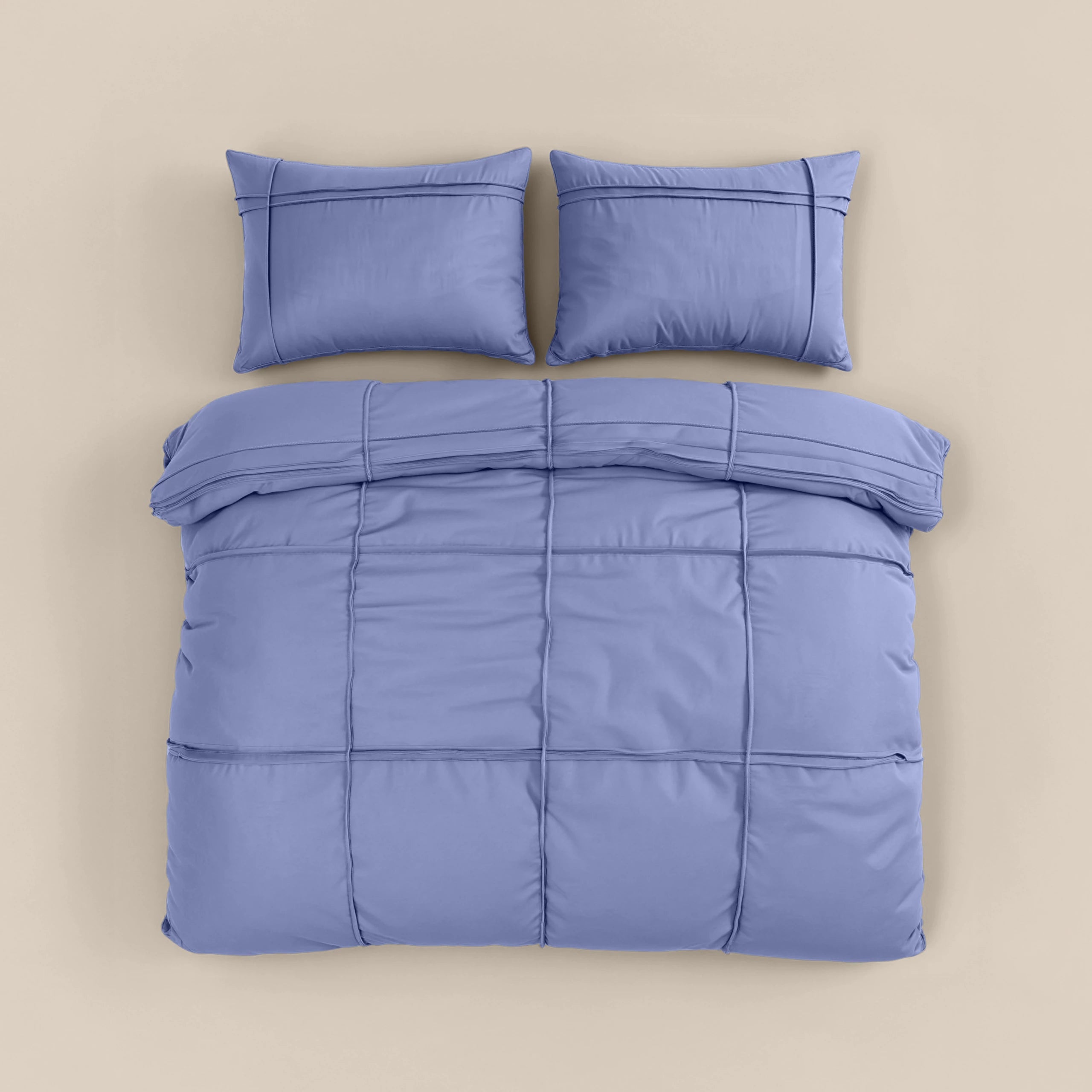Dekbedovertrek Stone Washed Tufted - Denim Blue