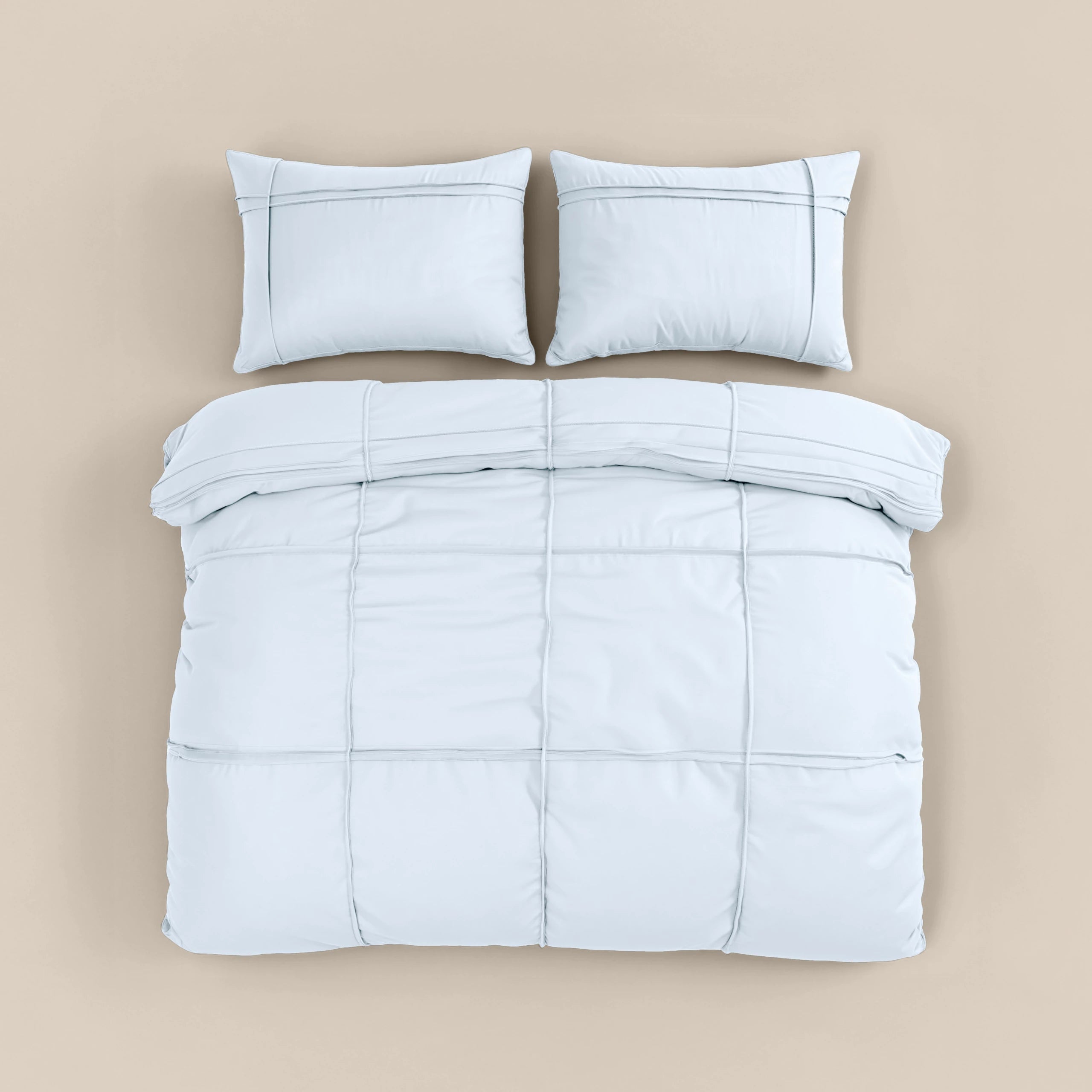 Dekbedovertrek Stone Washed Tufted - Pearl White