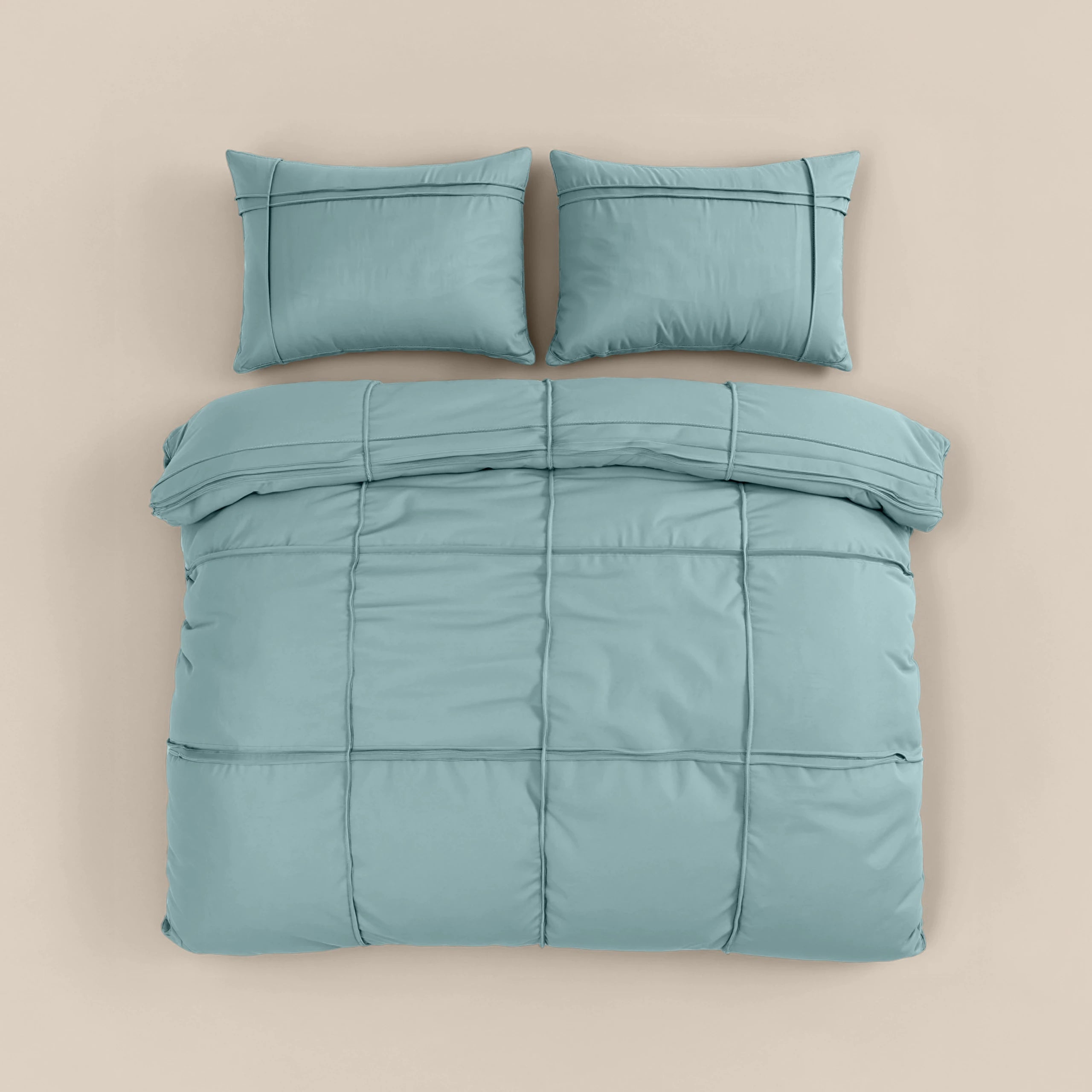 Dekbedovertrek Stone Washed Tufted - Moss Green