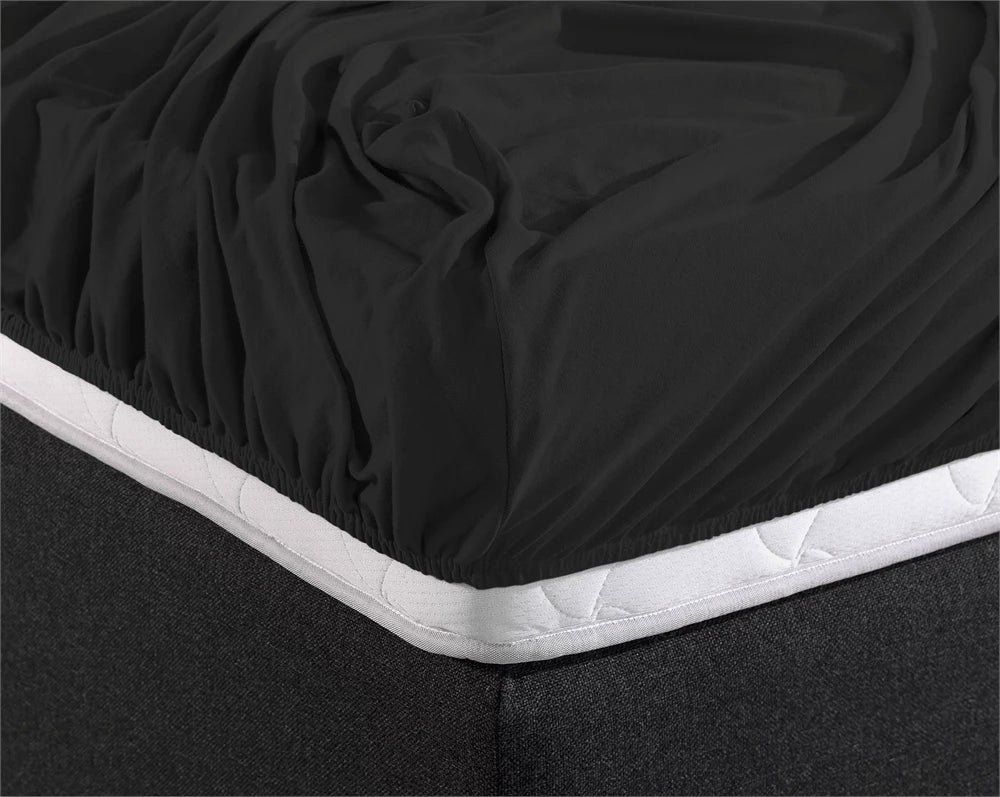Hoeslaken Dubbel Jersey - Midnight Black