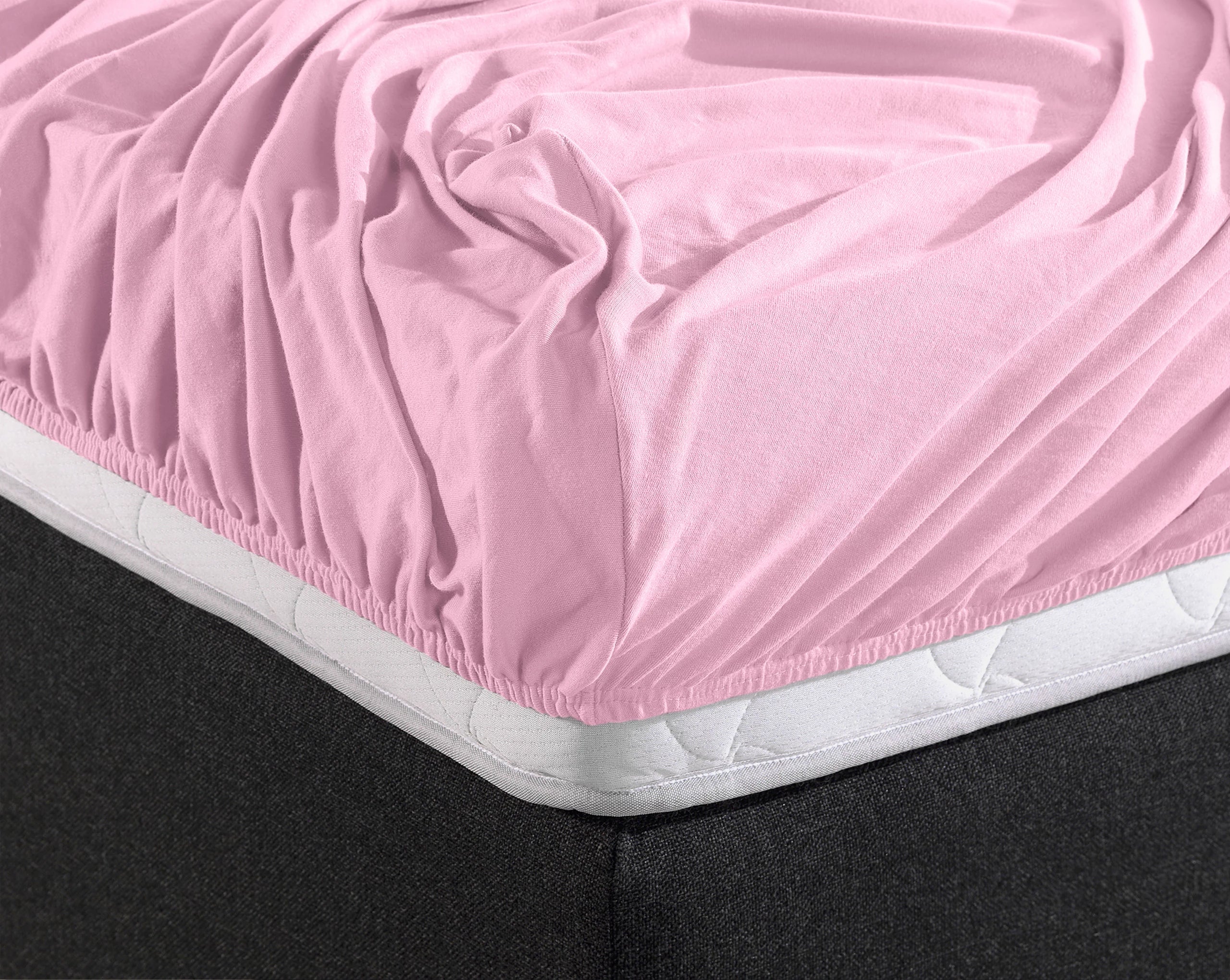 Hoeslaken Dubbel Jersey - Pinkblush