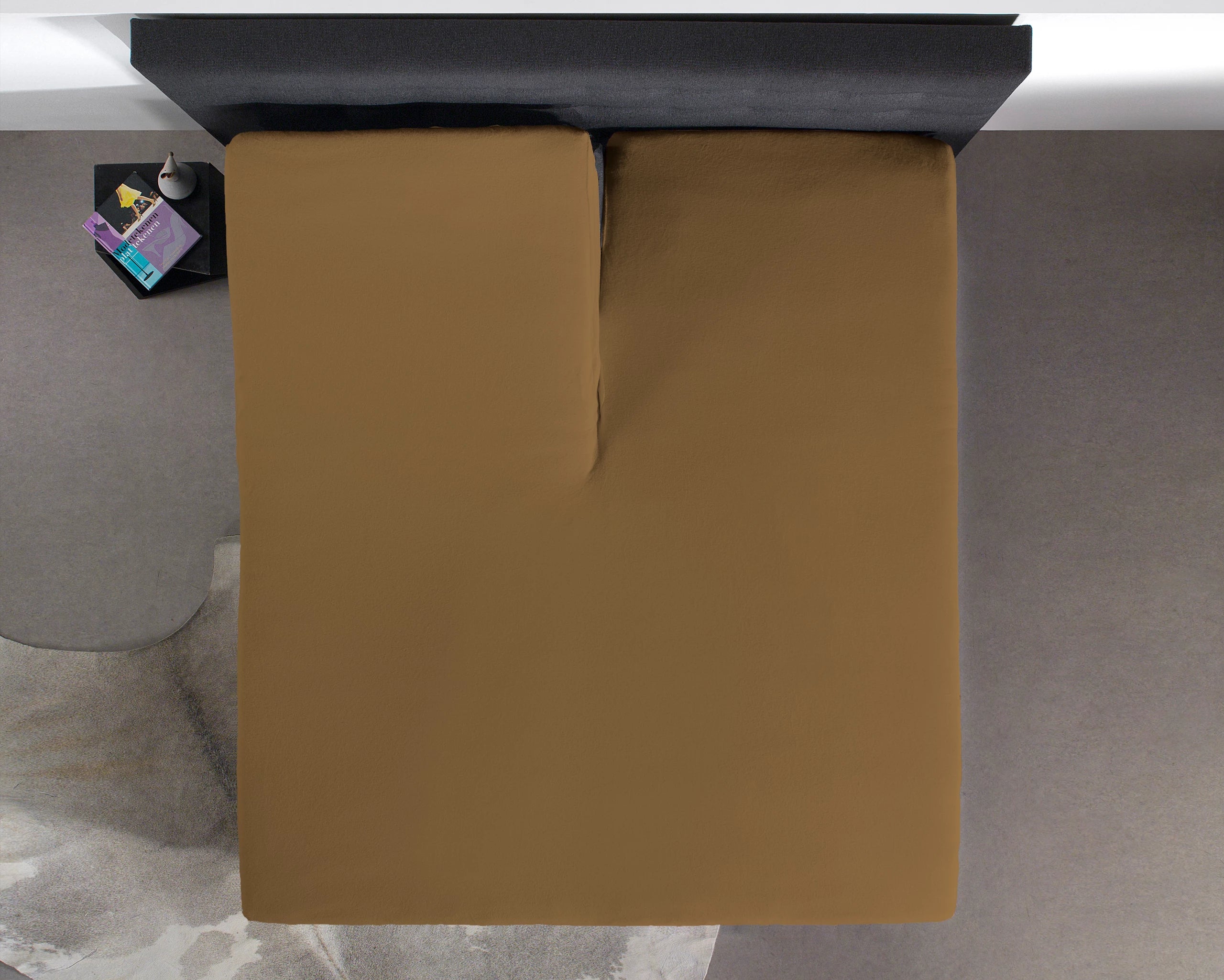Splittopper Hoeslaken Taupe - 100% Katoen