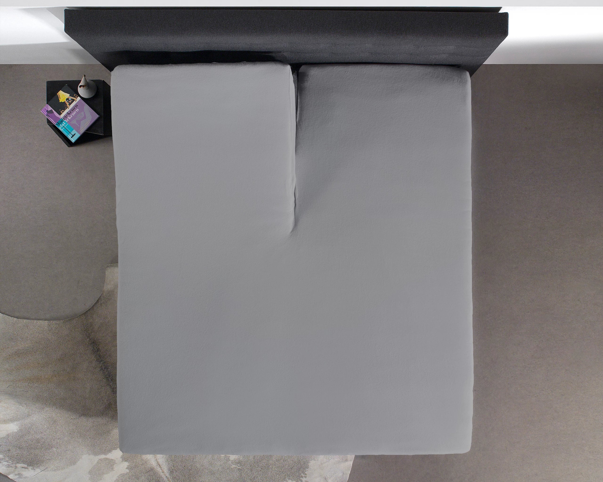 Splittopper Hoeslaken Ash Grey - 100% Katoen
