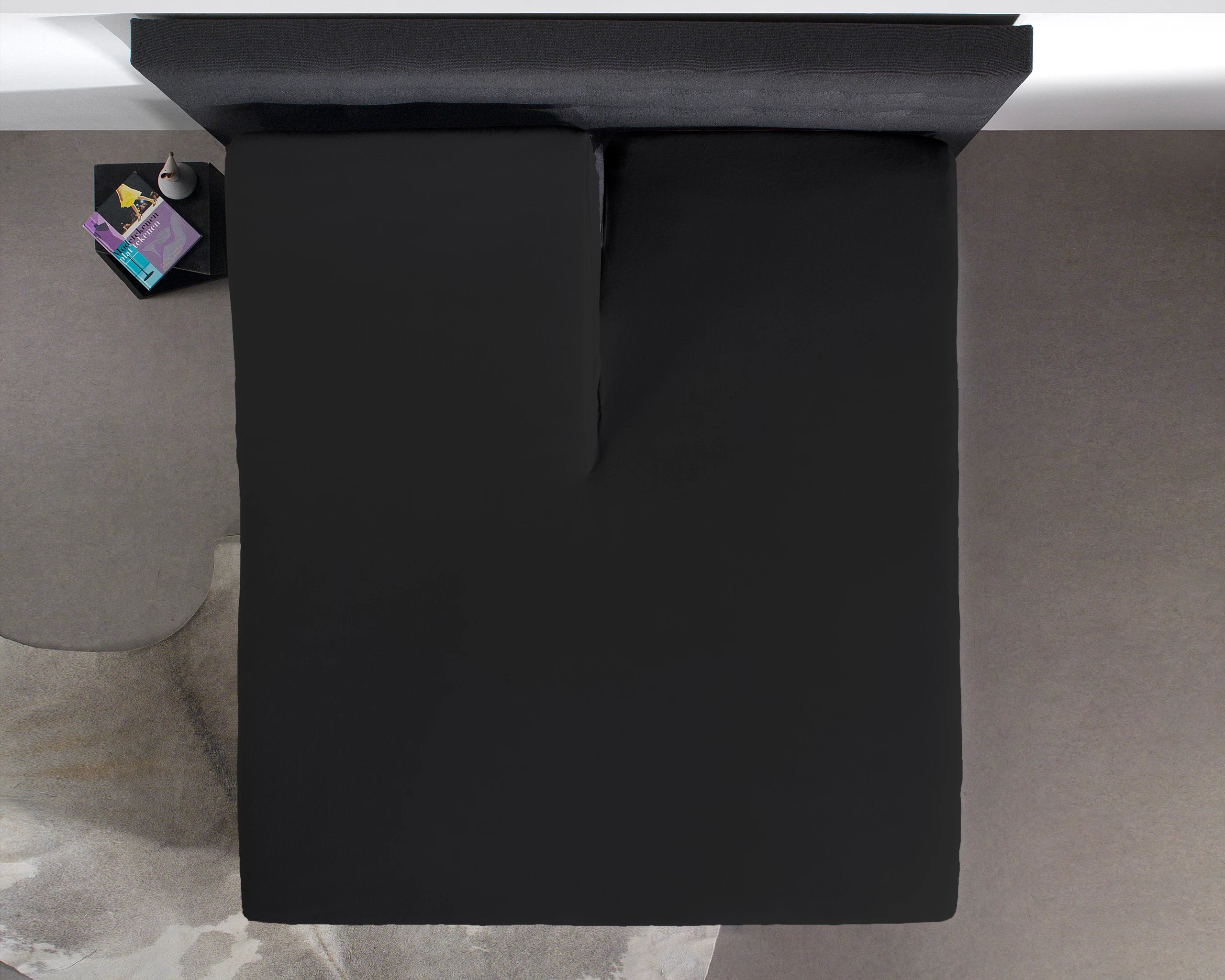 Splittopper Hoeslaken Midnight Black - 100% Katoen
