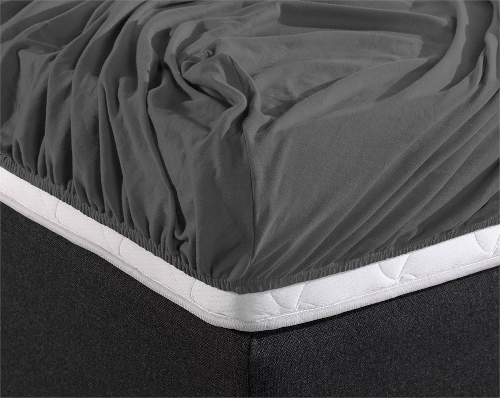 Hoeslaken Dubbel Jersey - Antraciet