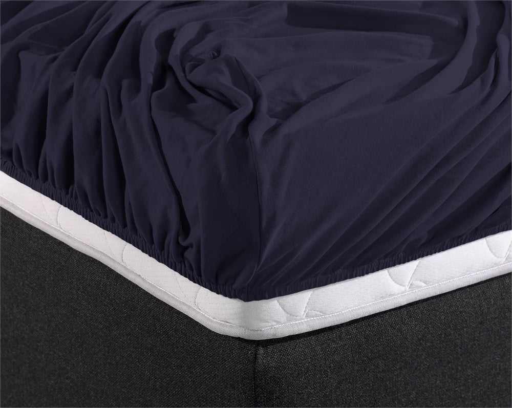 Hoeslaken Dubbel Jersey - Navy Blue