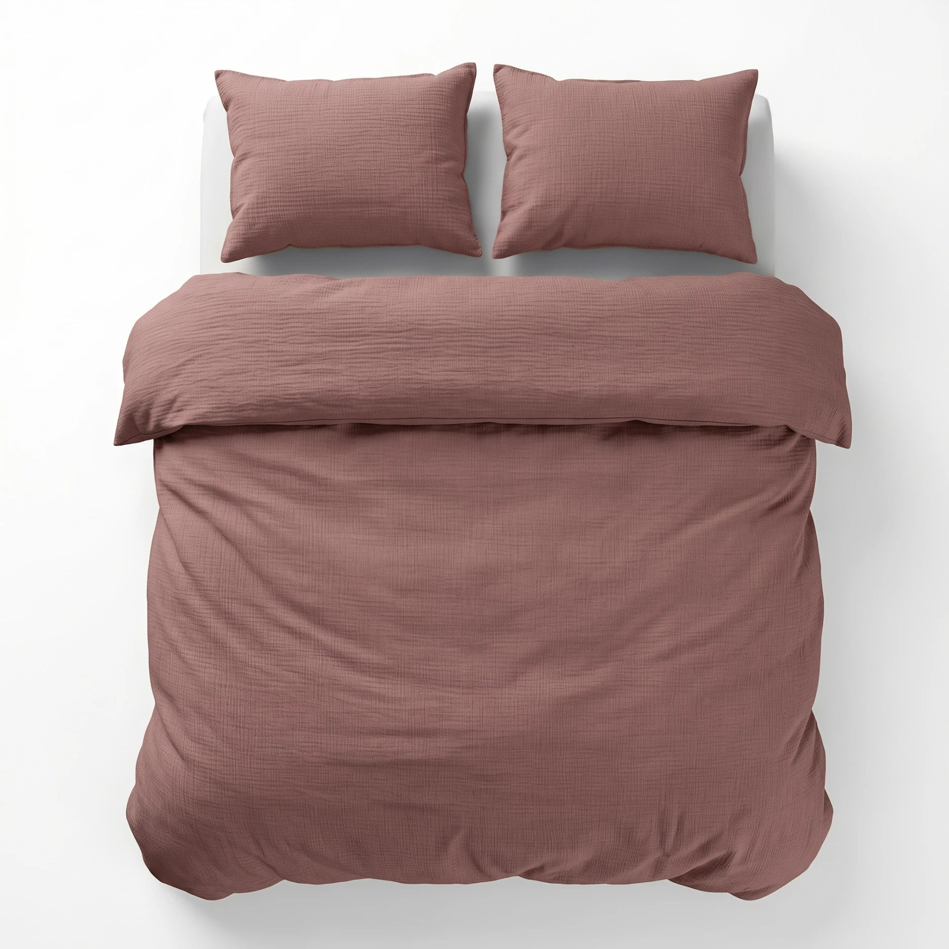 Katoenen Mousseline Dekbedovertrek Rustic – Oudroze
