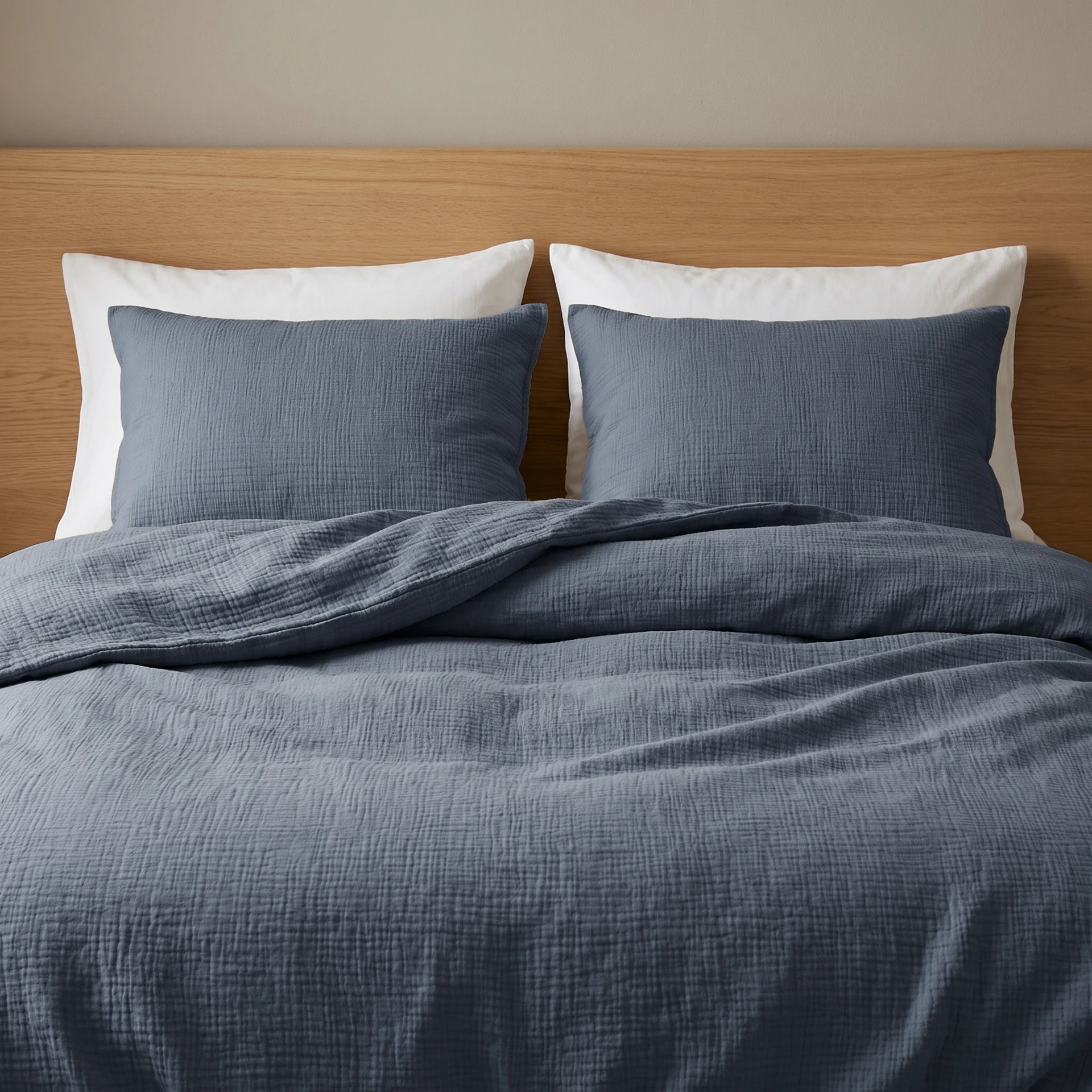 Katoenen Mousseline Dekbedovertrek Midnight – Blauw