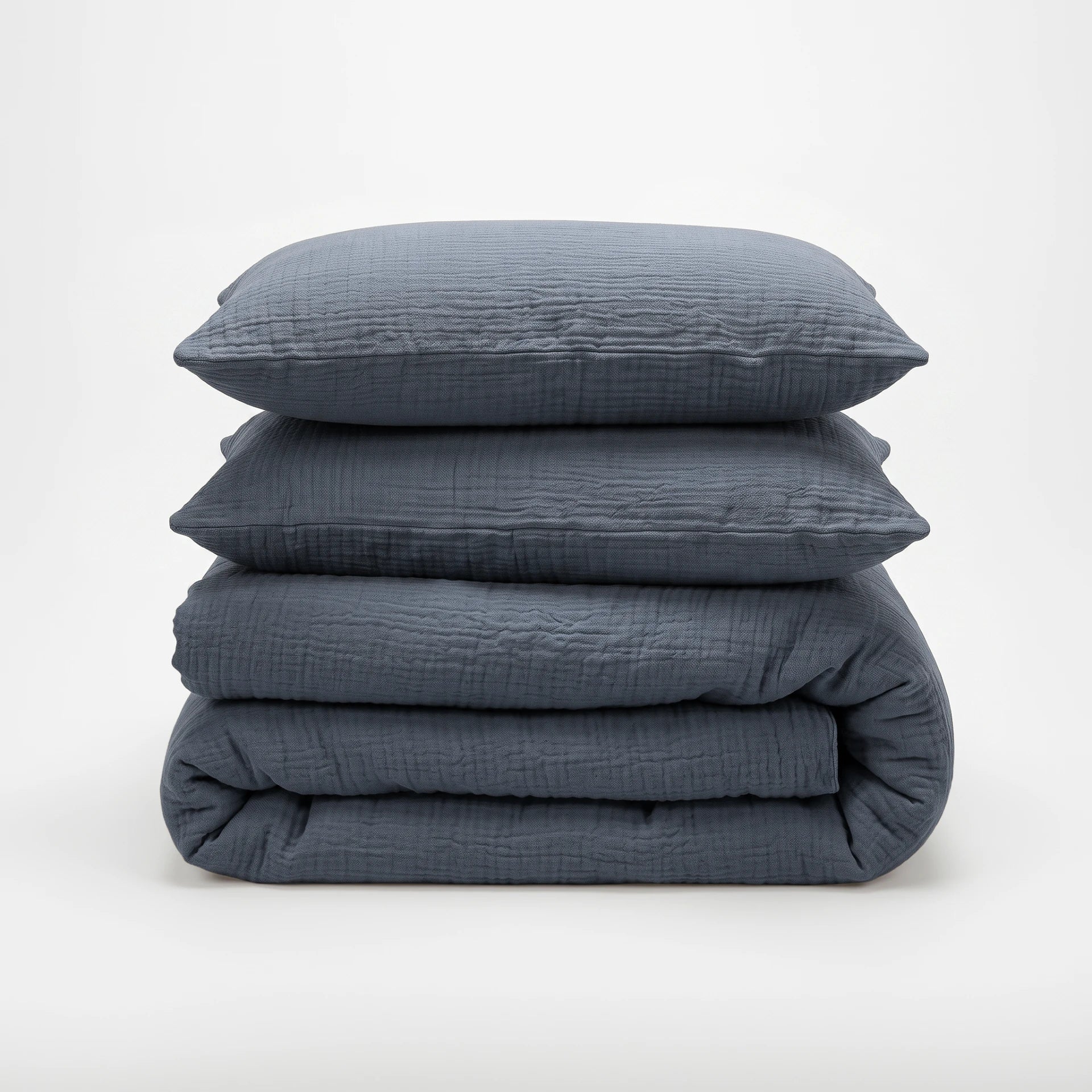 Katoenen Mousseline Dekbedovertrek Midnight – Blauw