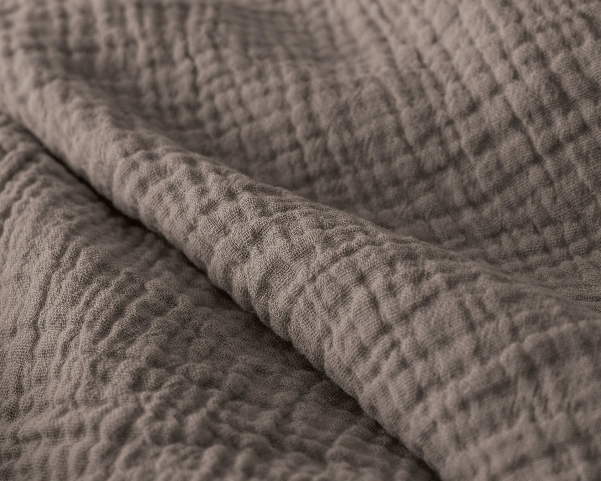 Katoenen Mousseline Lazy Dekbed met Kussenslopen – Donkertaupe