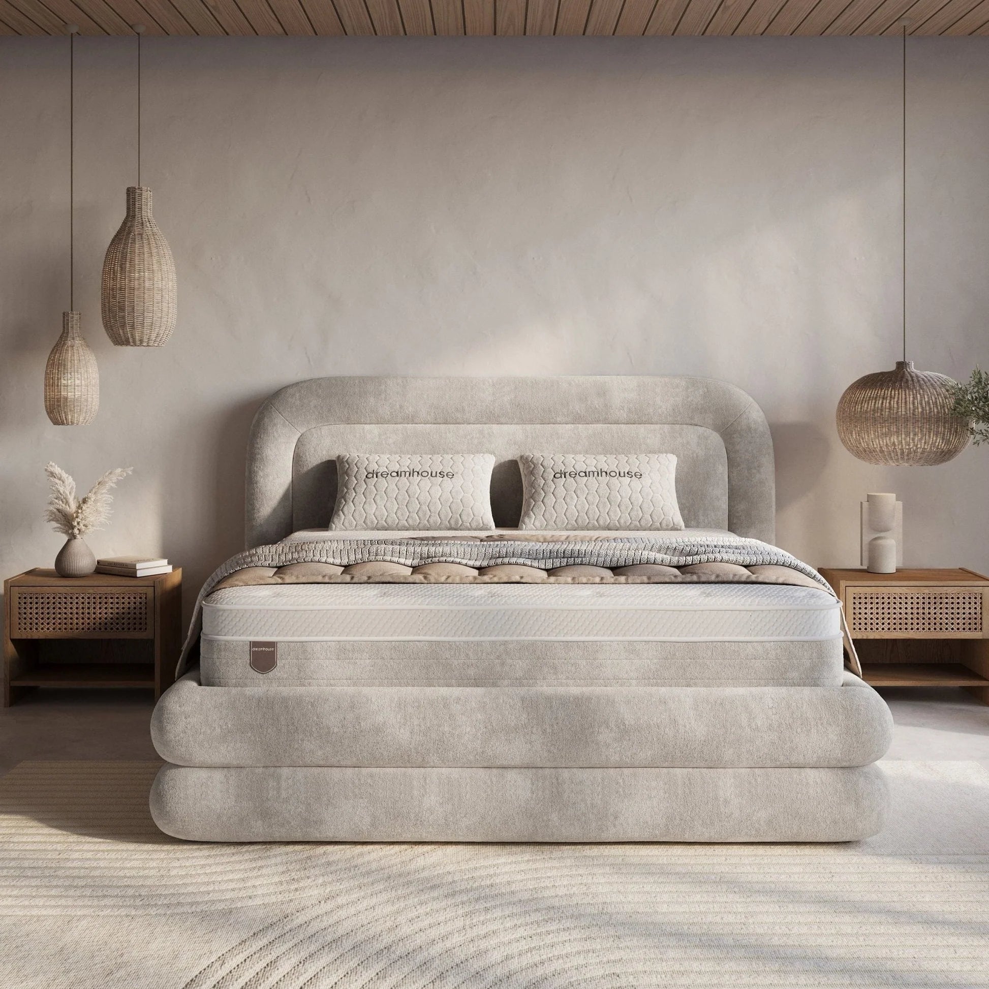 Boxspring met Opbergruimte Alora - Complete Set met Luxe 7-zone Matras - Sand Grey
