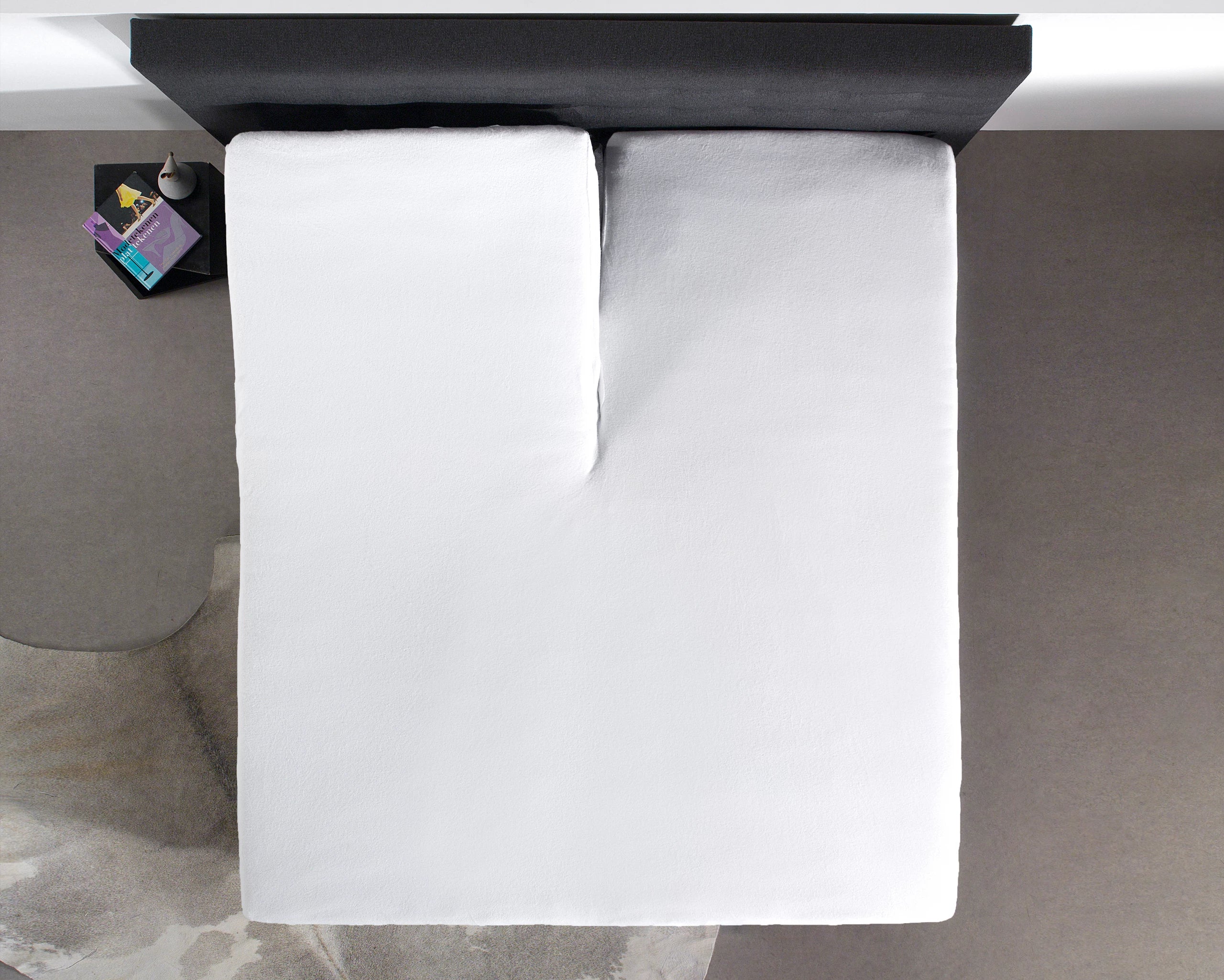 Splittopper Jersey Hoeslaken - Pearl White