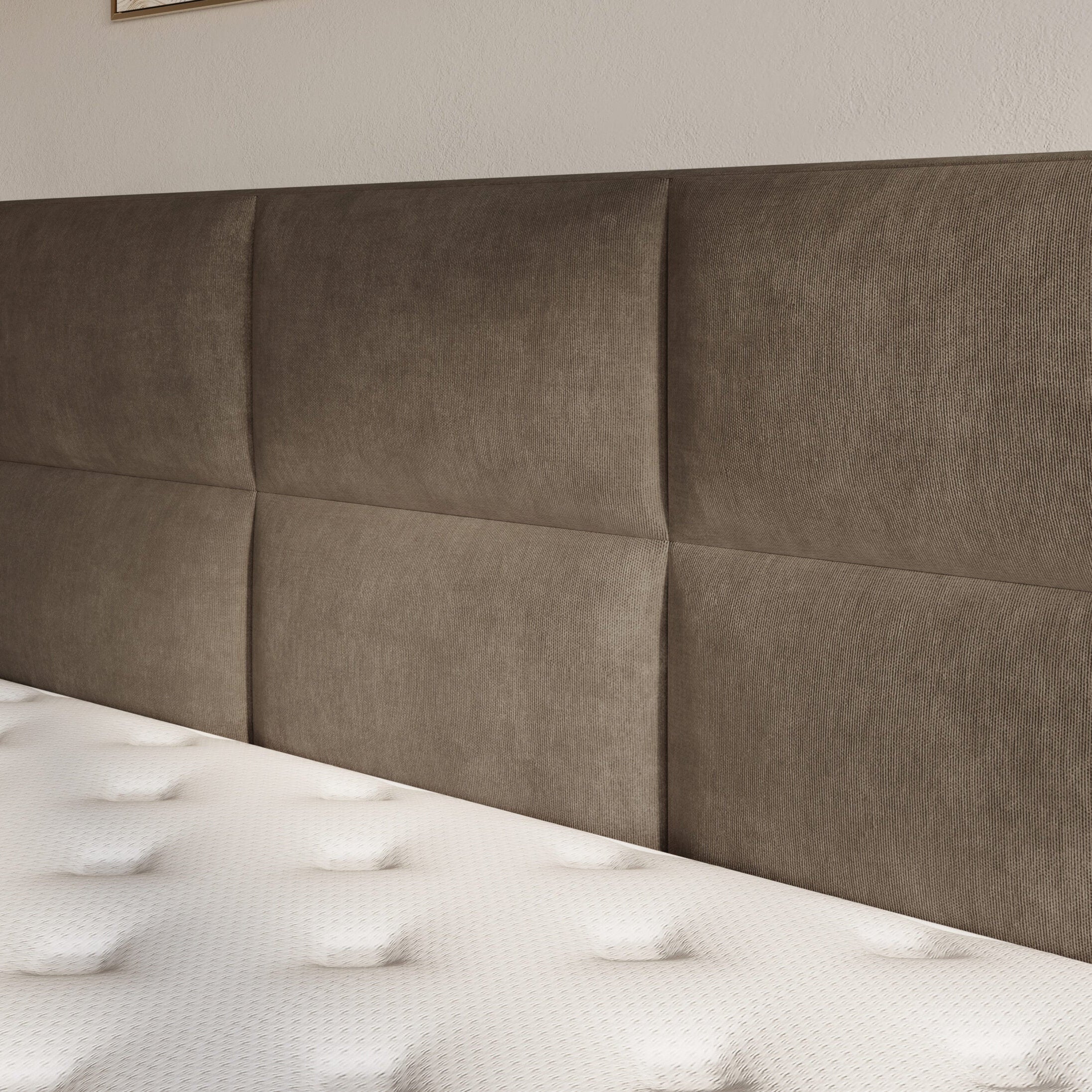 Boxspring met Opbergruimte Lunaro - Complete Set met Luxe 7-zone Matras - Taupe