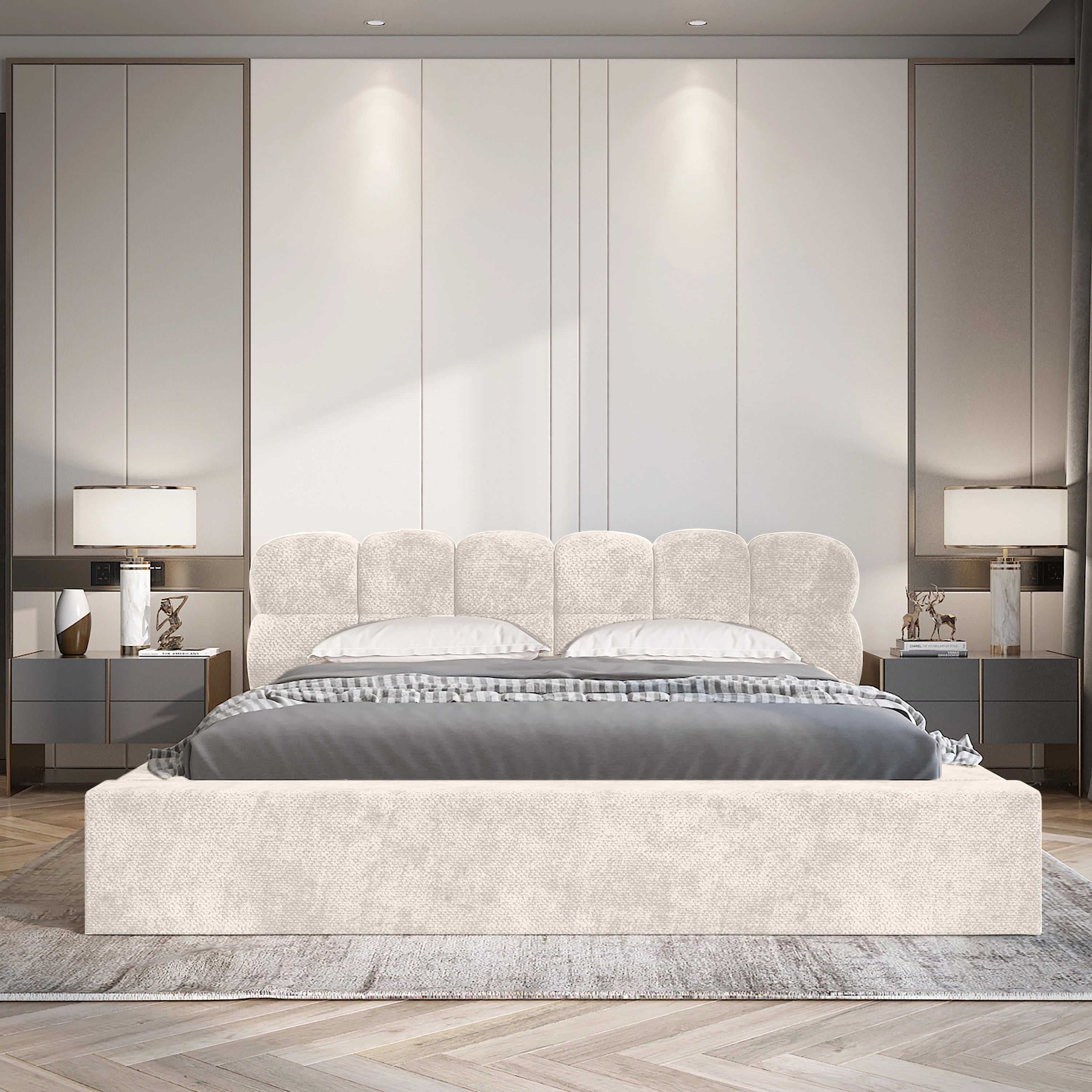 Adore Deluxe Zweefbed – Beige – Modern Laag Design