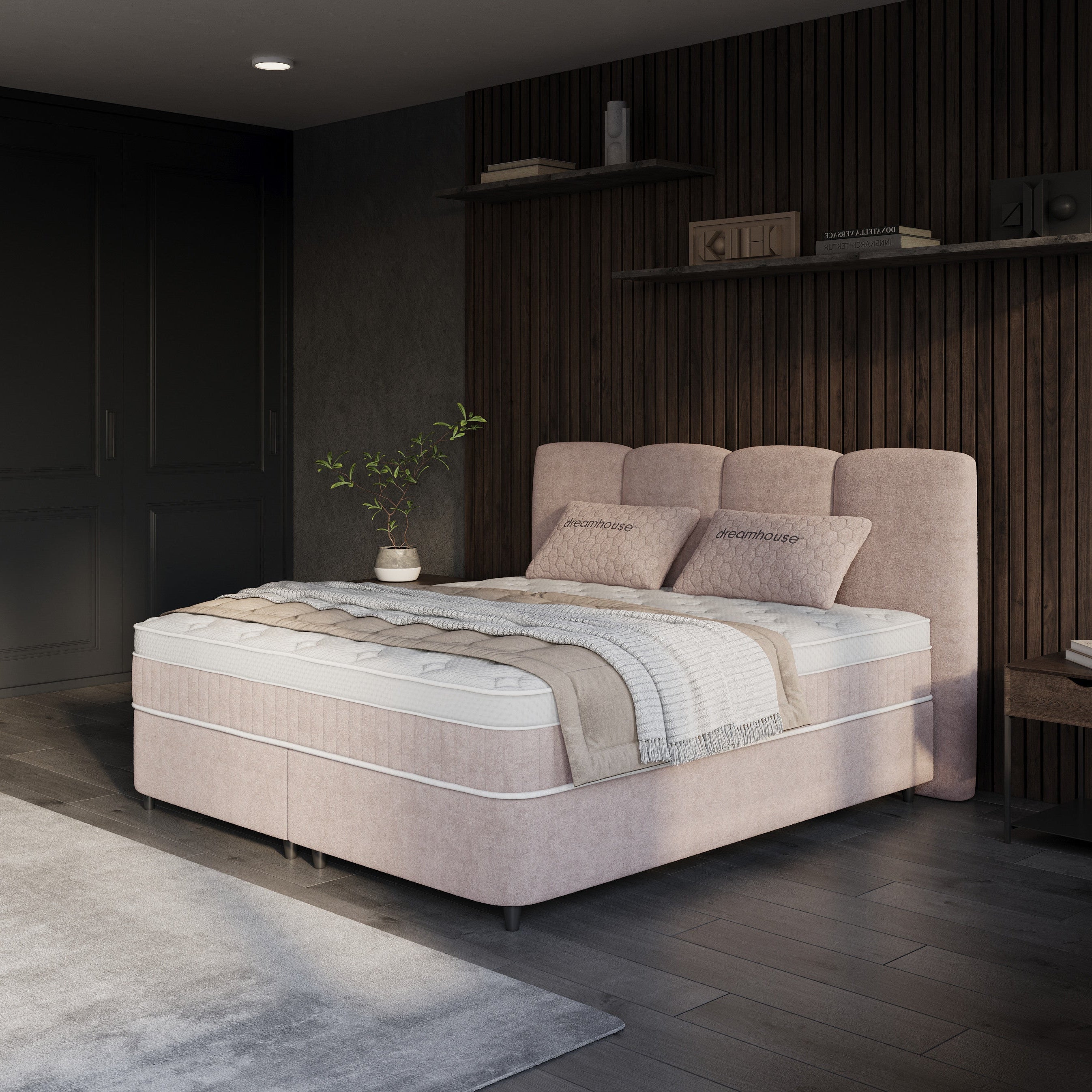 Boxspring met Opbergruimte Althea - Complete Set met Luxe 7-zone Matras - Taupe