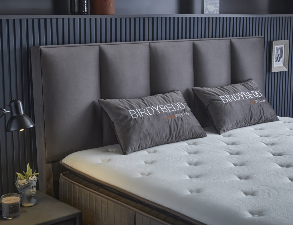Boxspring met Opbergruimte Birdybedd - Complete set  - Luxe 7-zone matras 500 pockets/m² met ingebouwde topper - Antraciet