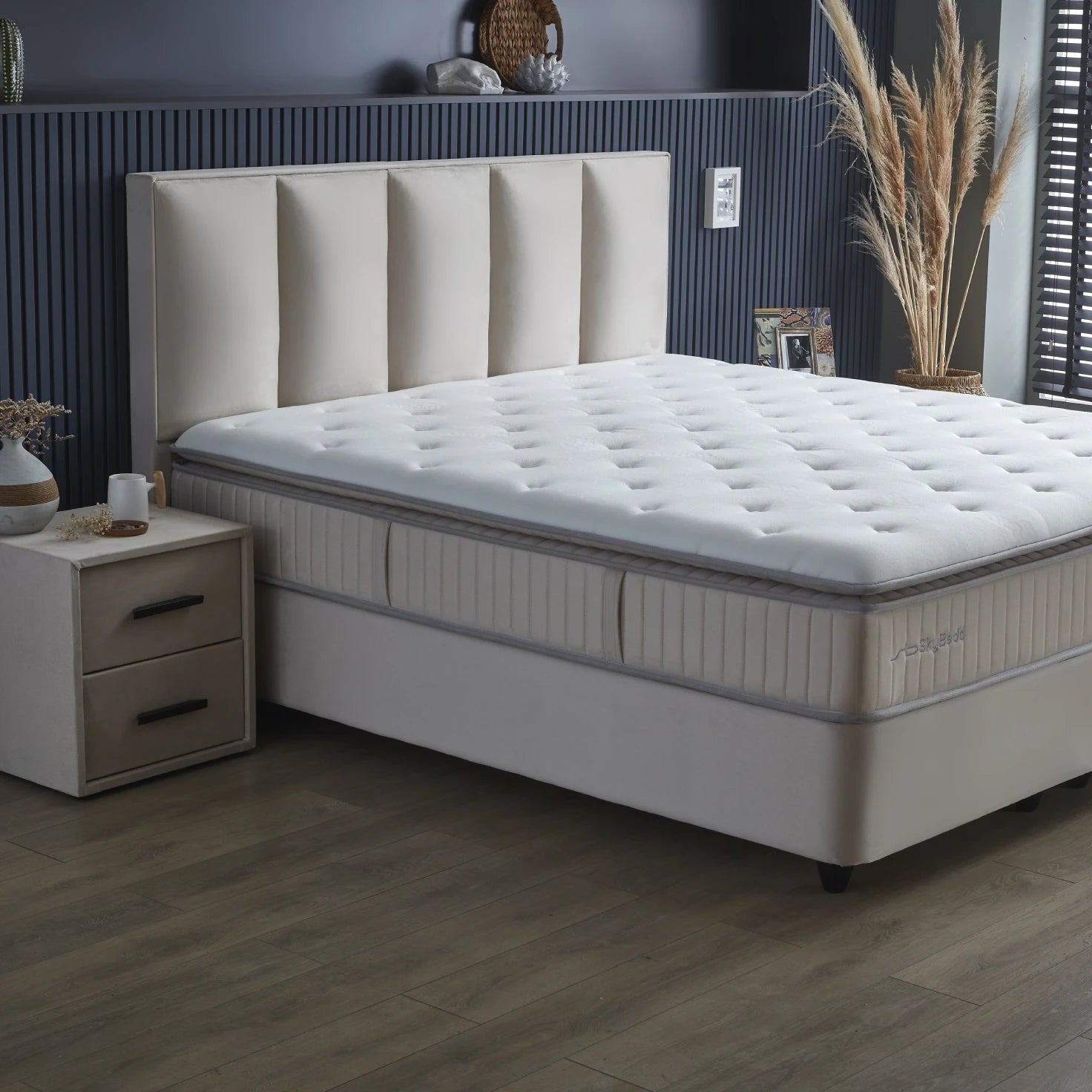 Boxspring met Opbergruimte Birdybedd - Complete Set met Luxe 7-zone Matras - Beige