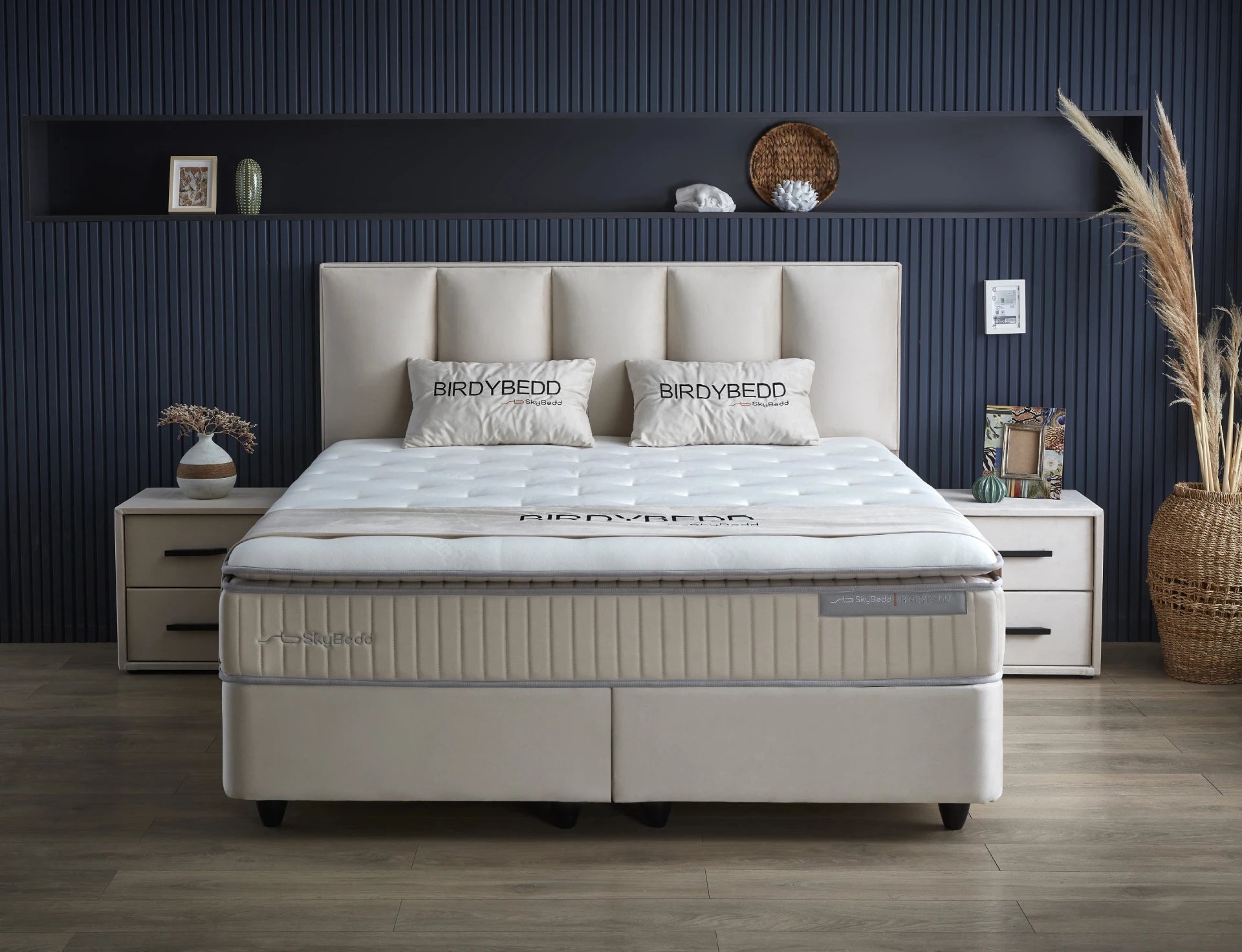 Boxspring met Opbergruimte Birdybedd - Complete Set met Luxe 7-zone Matras - Beige