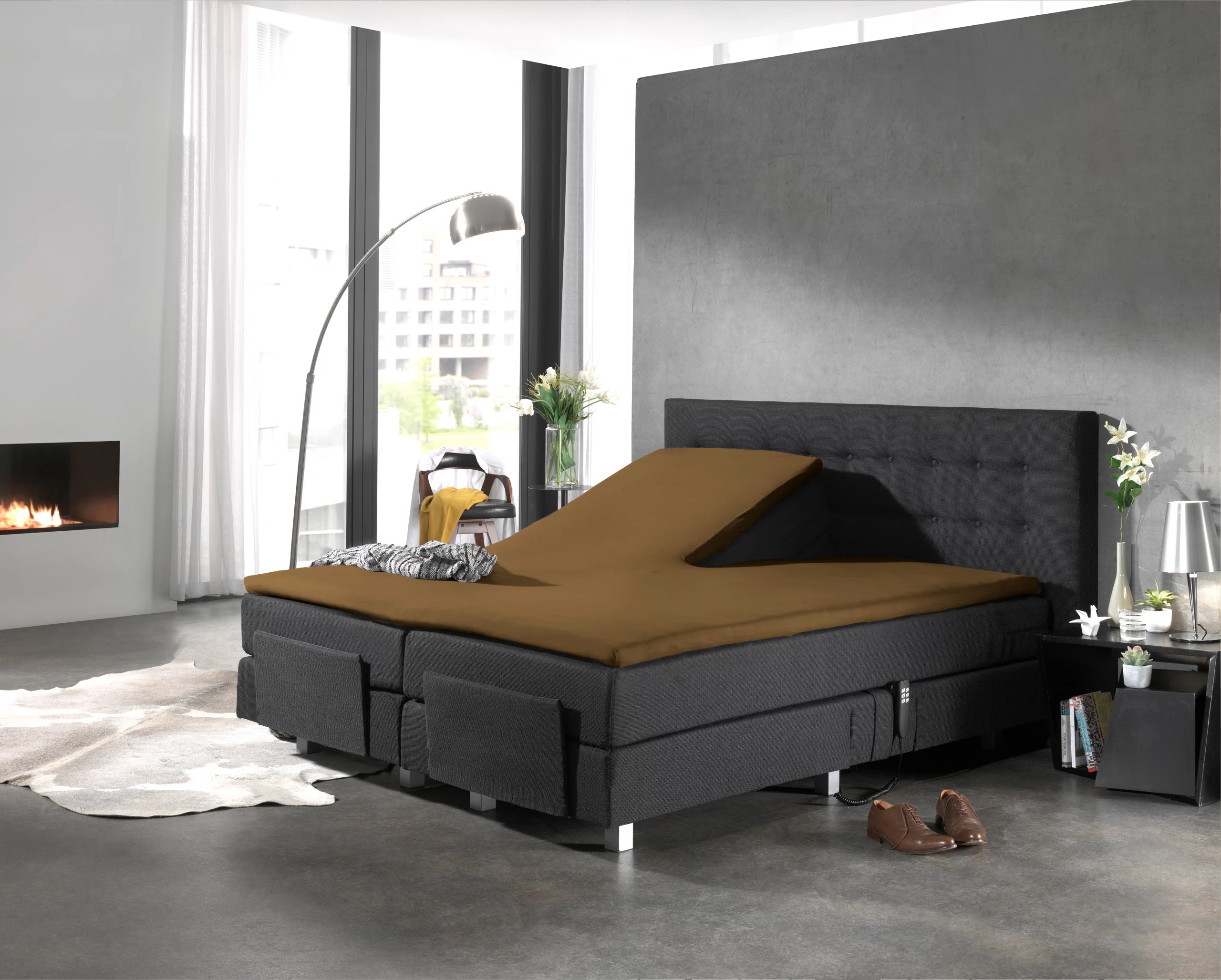 Splittopper Hoeslaken Taupe - 100% Katoen