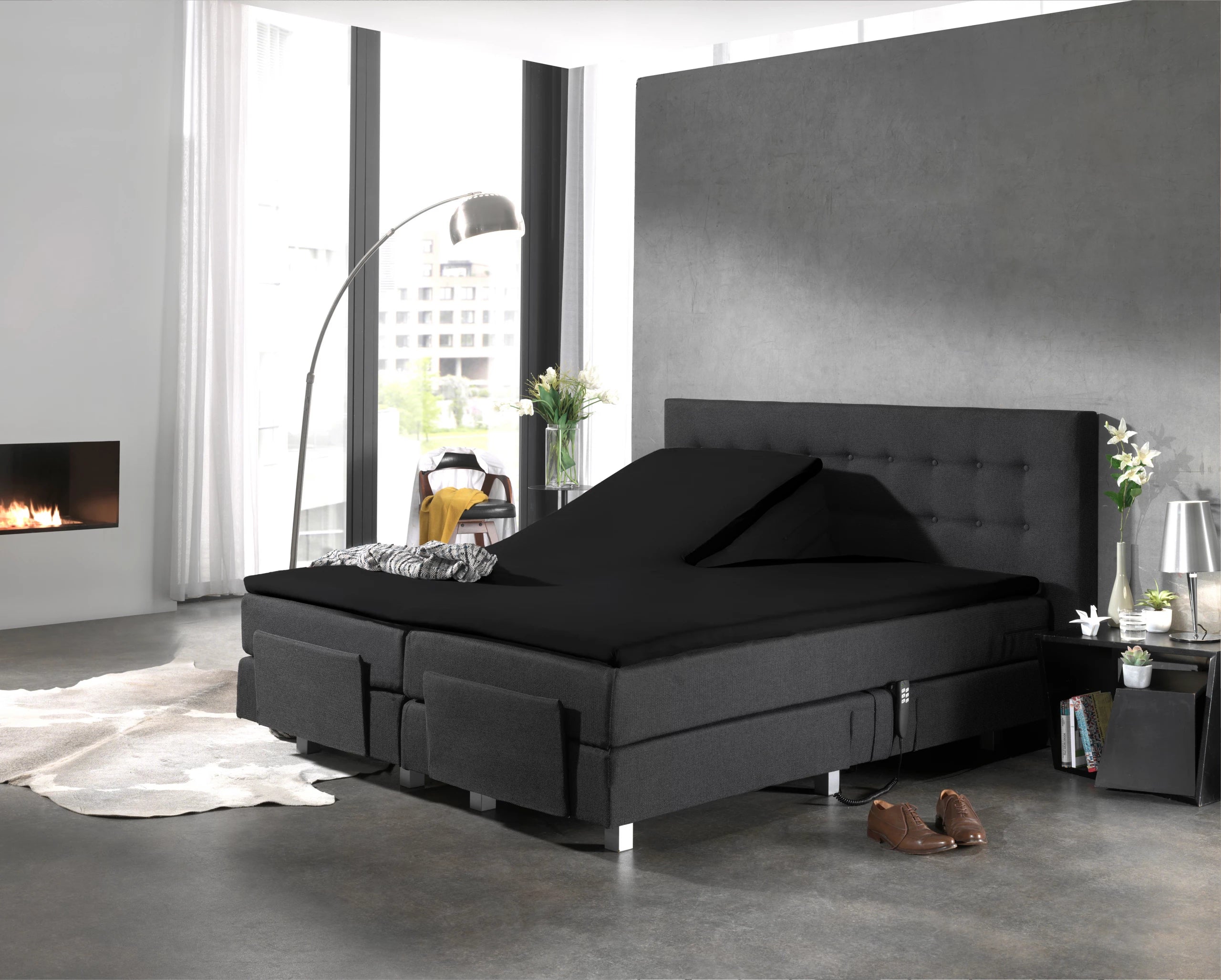 Splittopper Hoeslaken Midnight Black - 100% Katoen